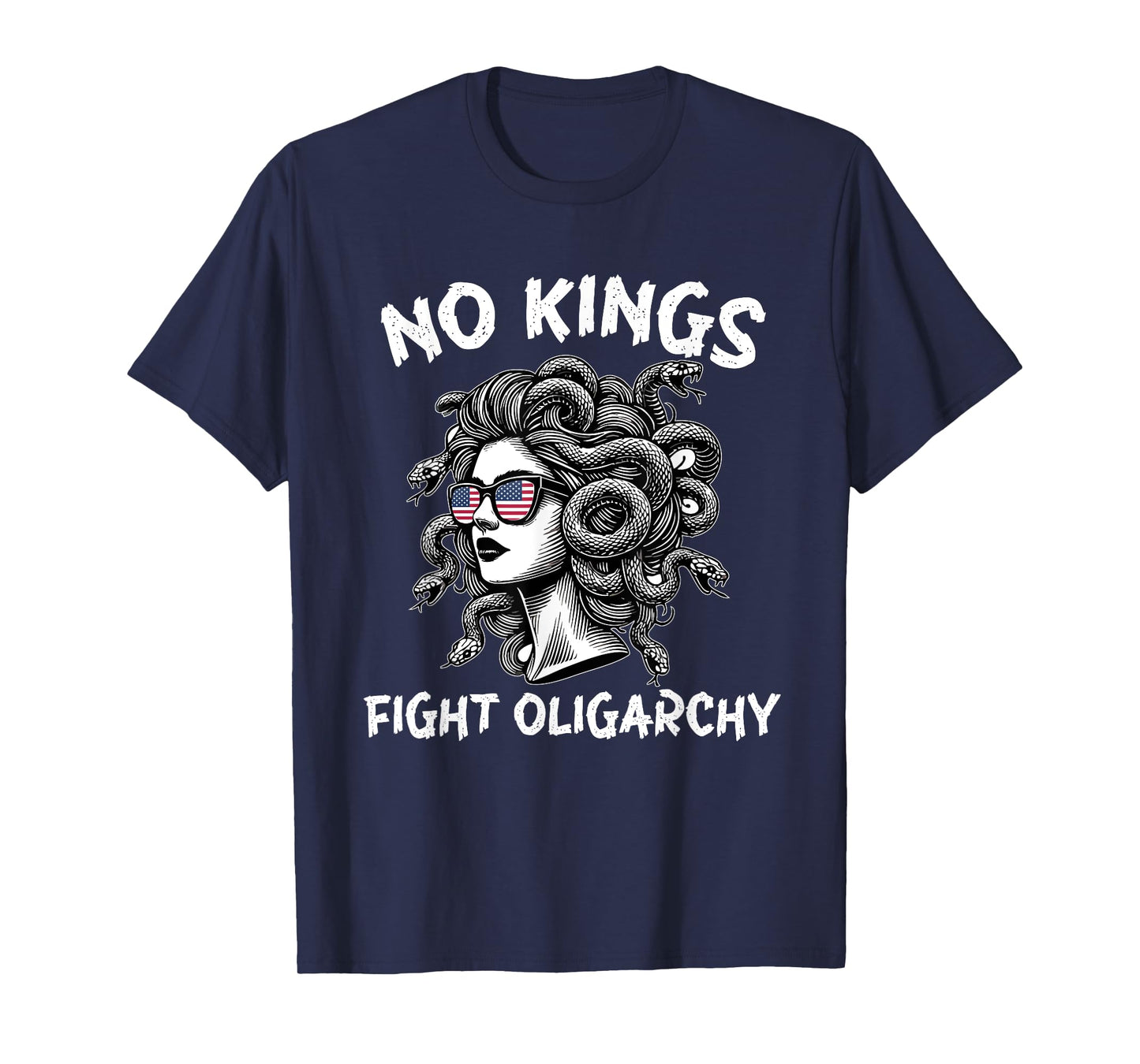 women kings fight oligarchy 4th of July USA Flag Feminist T-Shirt