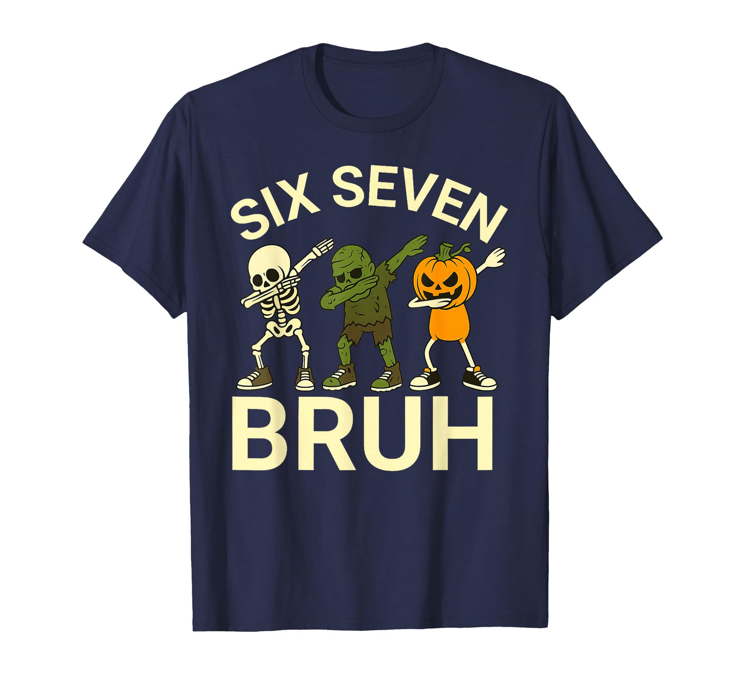 67 Halloween Funny Six Seven Meme Brainrot Pumpkin Kids Bruh T-Shirt