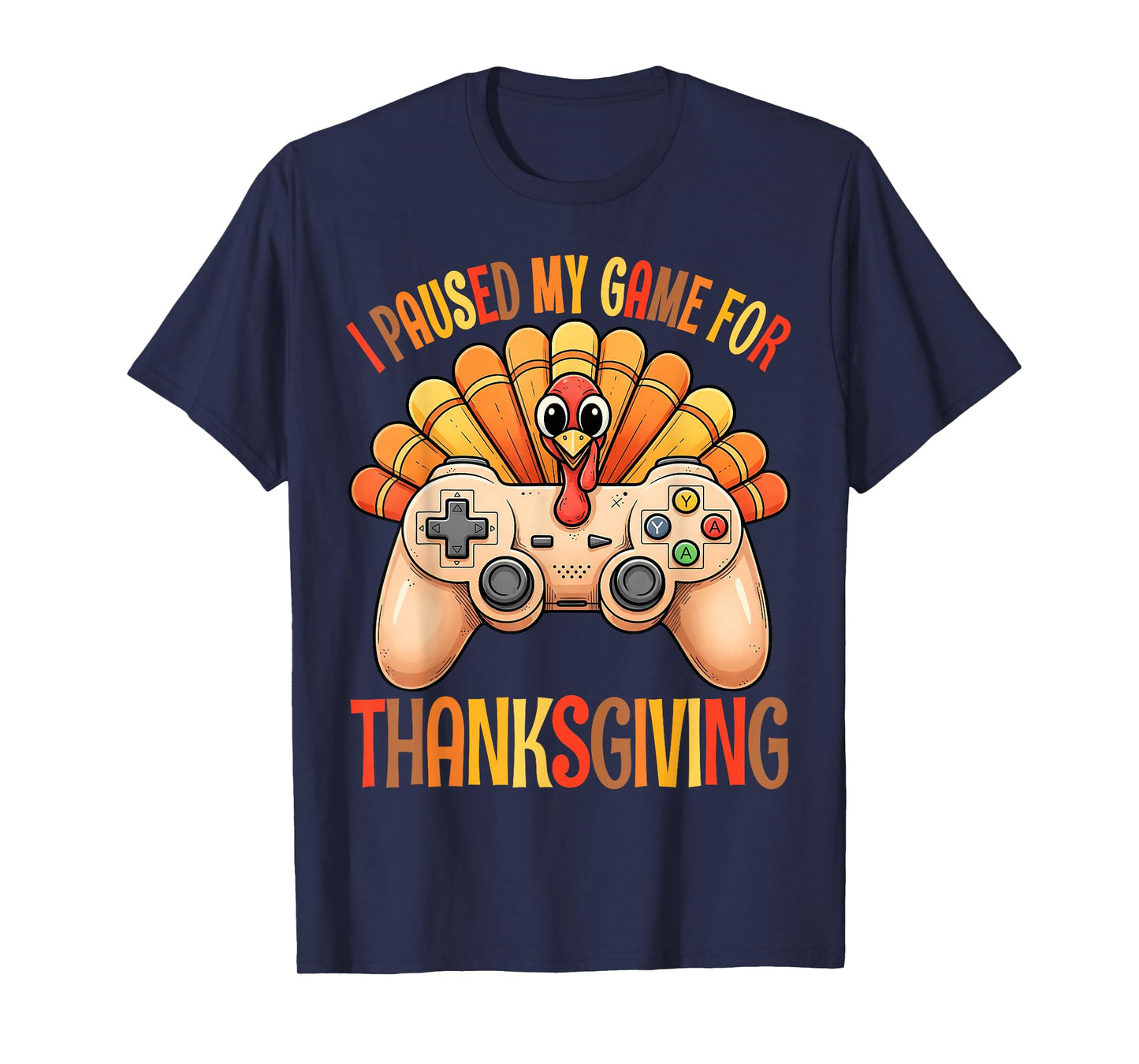Happy Thanksgiving Gaming Fall Turkey Gamer Boys Kids Men T-Shirt