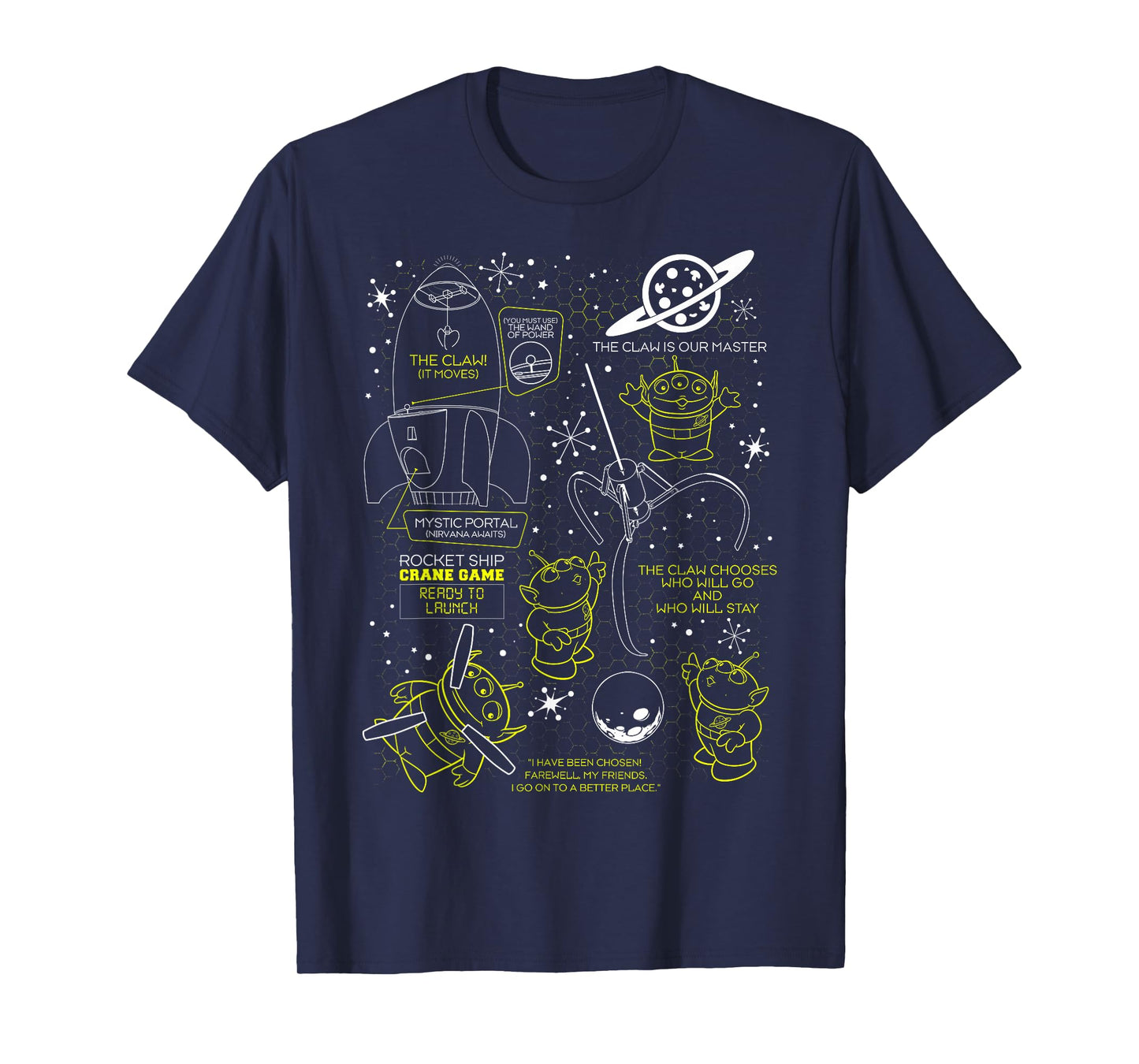 Disney Pixar Toy Story Pizza Planet Alien Rocket Ship Game T-Shirt