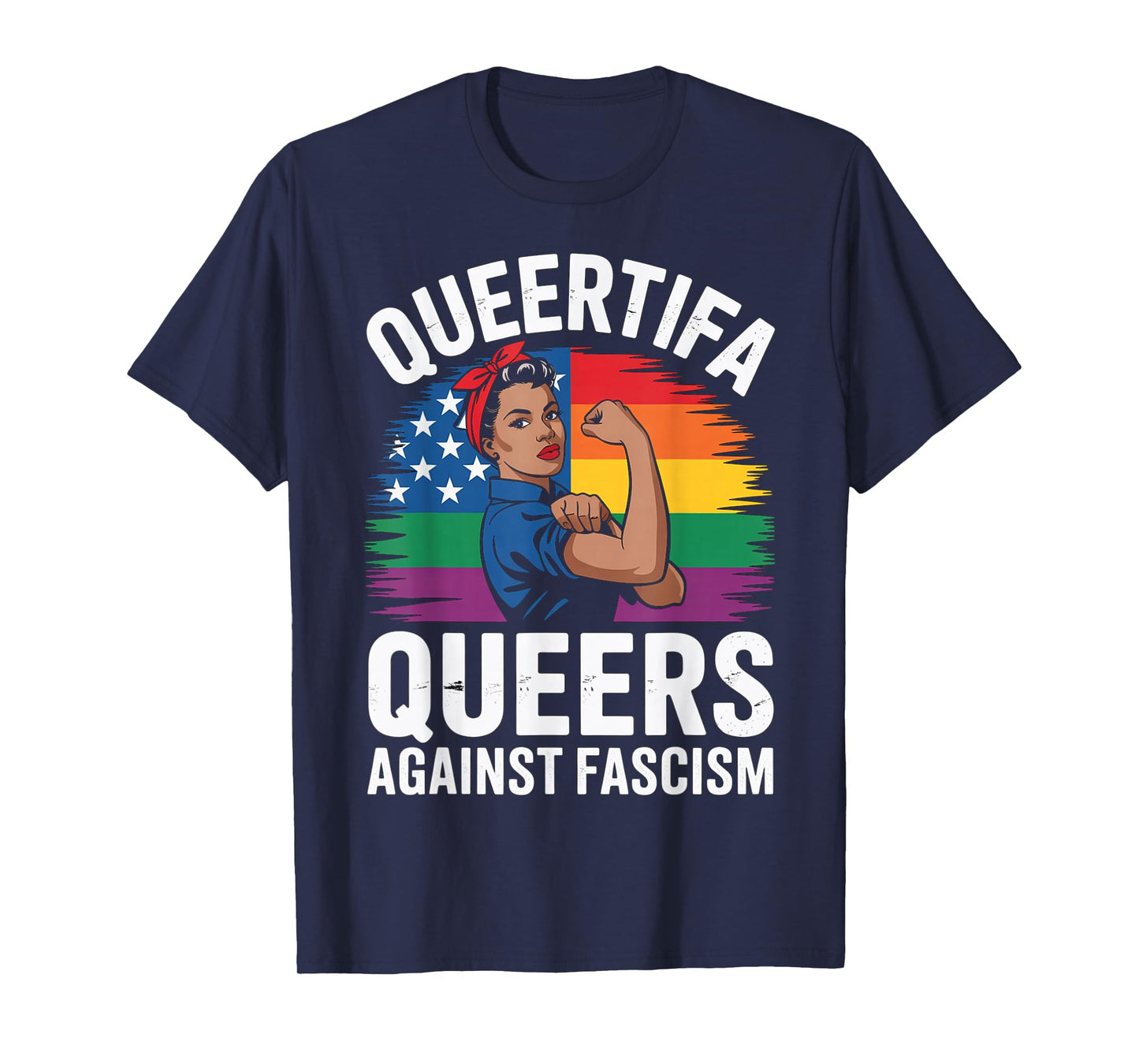 Queertifa Black Queers Against Fascism Resist No Kings LGBTQ T-Shirt