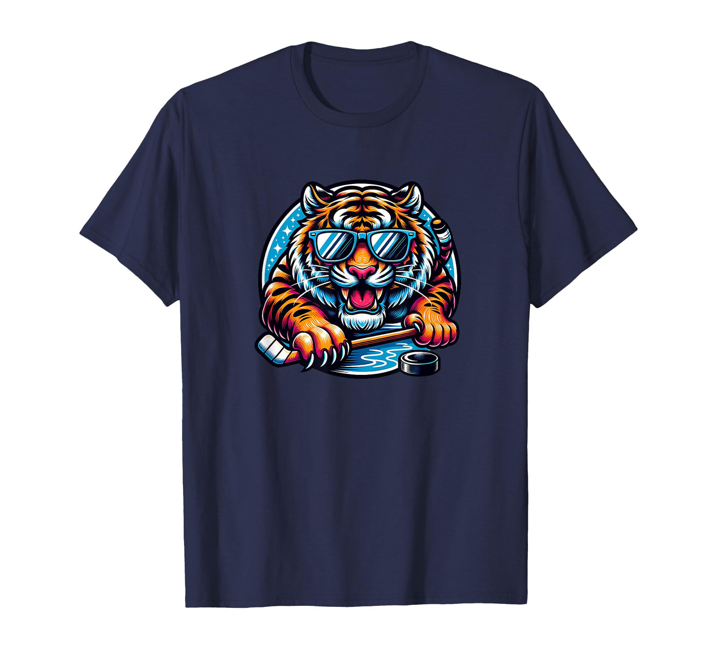 Cool Tiger Ice Hockey Vibes T-Shirt