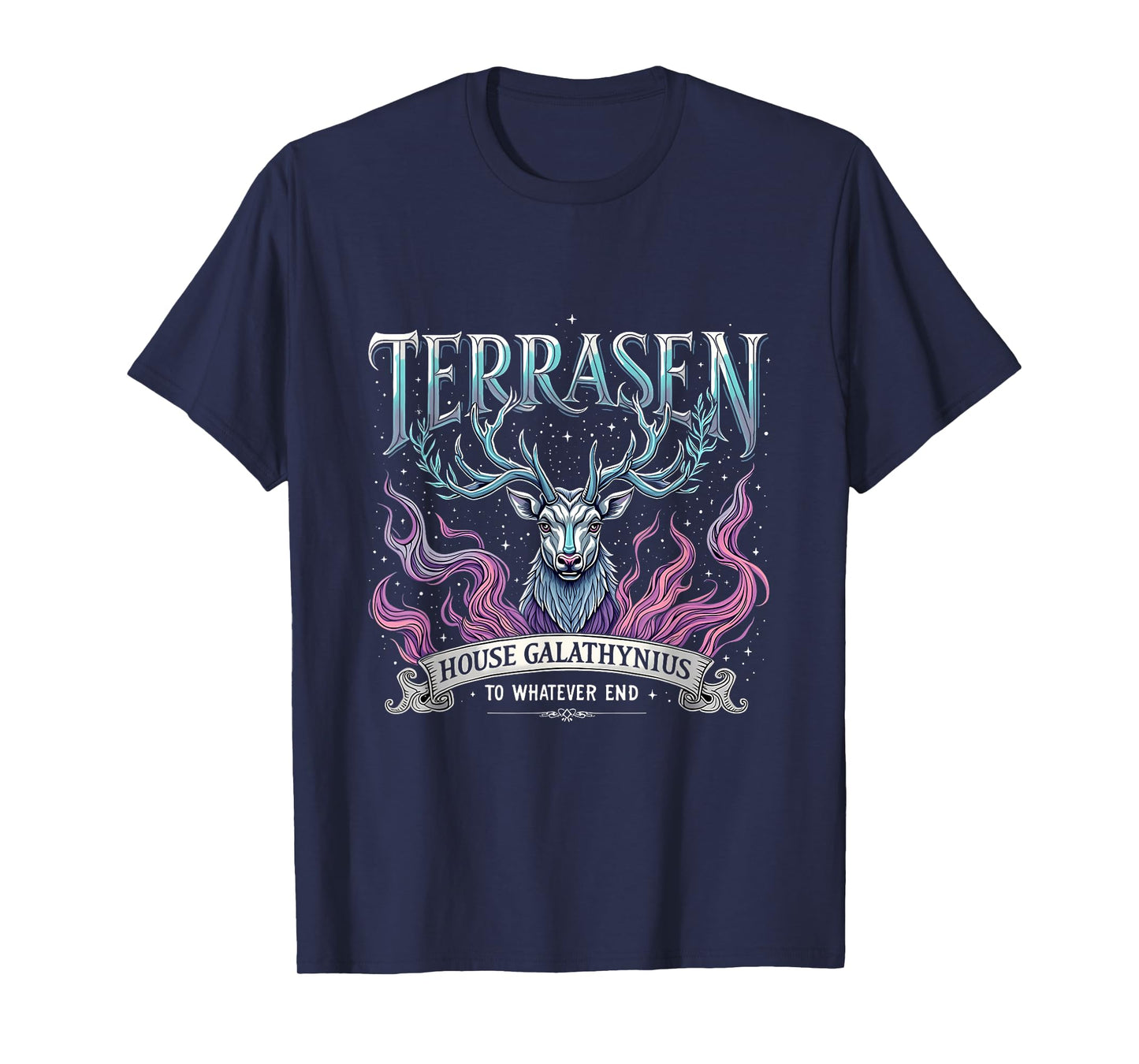 Vintage Terrasen House Galathynius Fantasy Stag Design T-Shirt