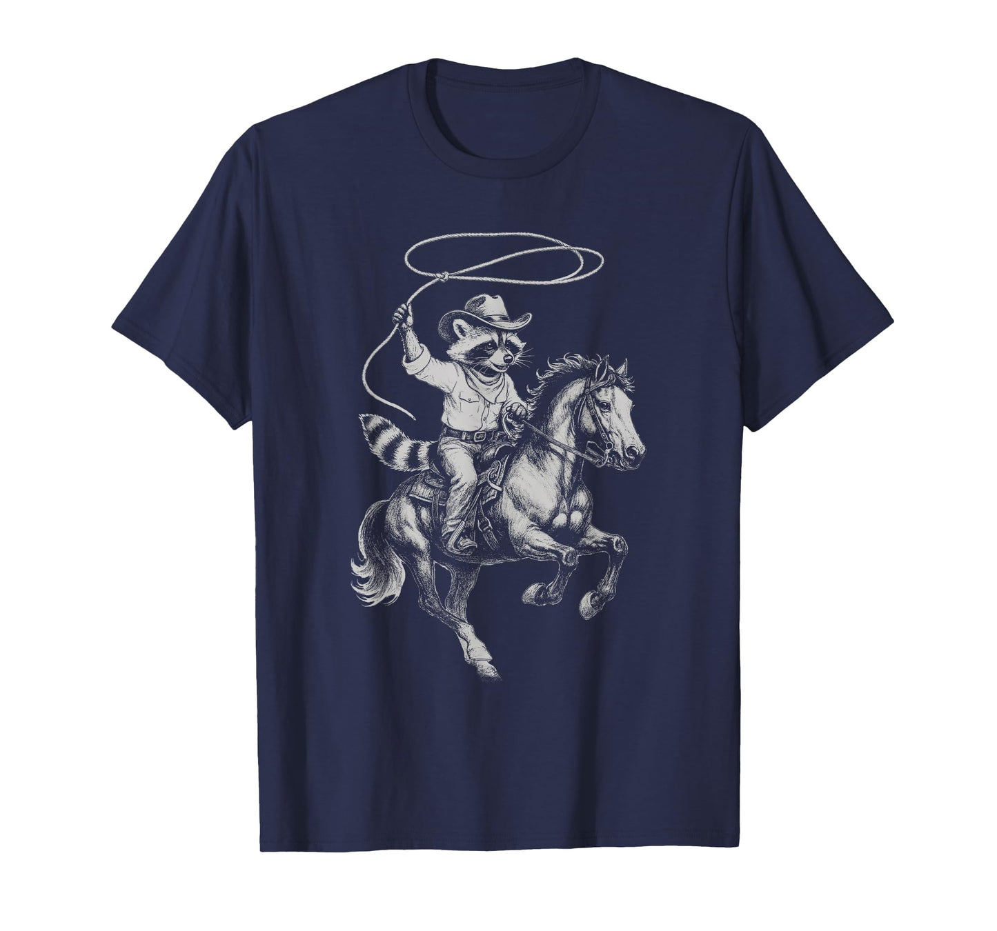 Vintage Raccoon Cowboy Western Country T-Shirt