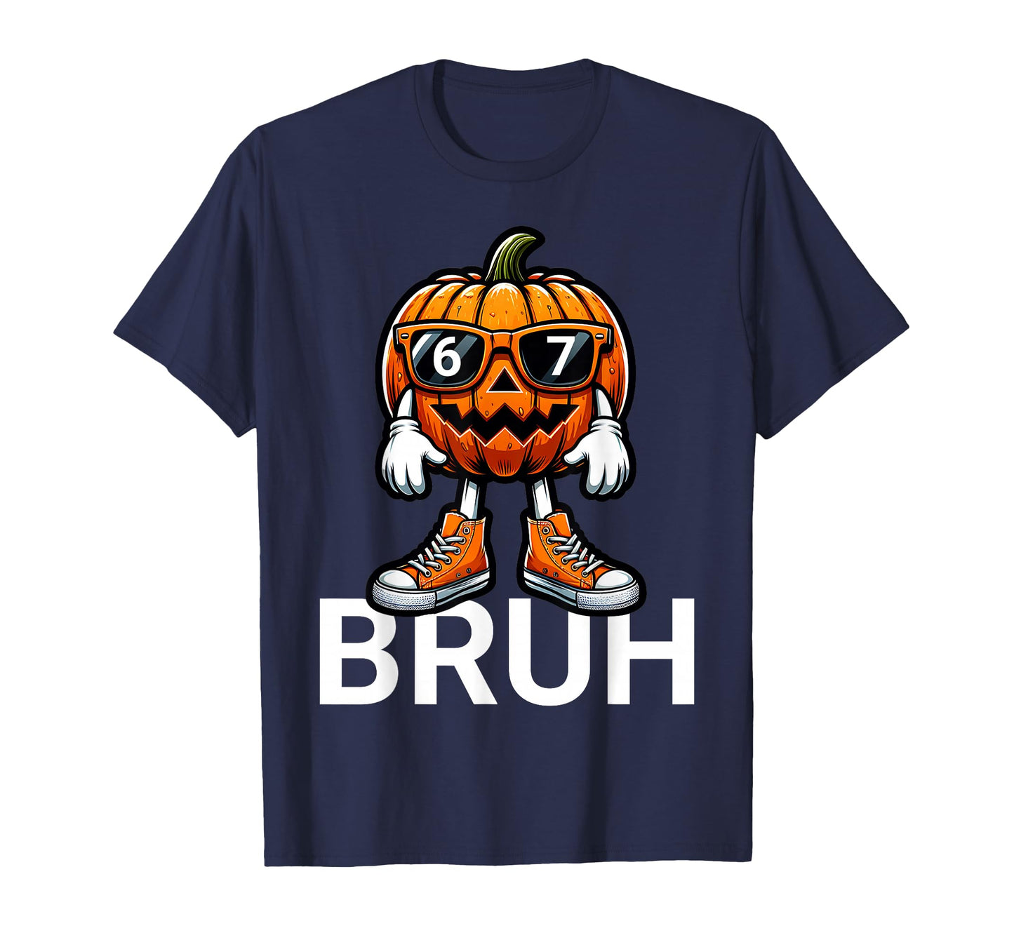 67 Halloween Bruh Funny Pumpkin Boys Kids Six Seven Meme T-Shirt
