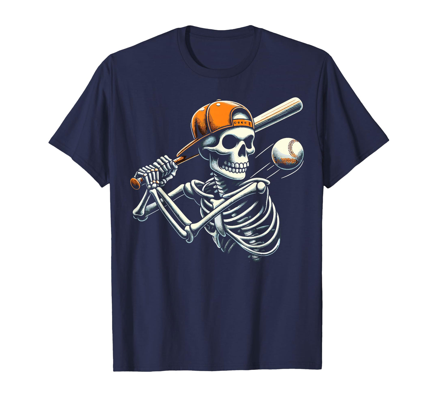 Halloween Boys Batting Skeleton Baseball T-Shirt