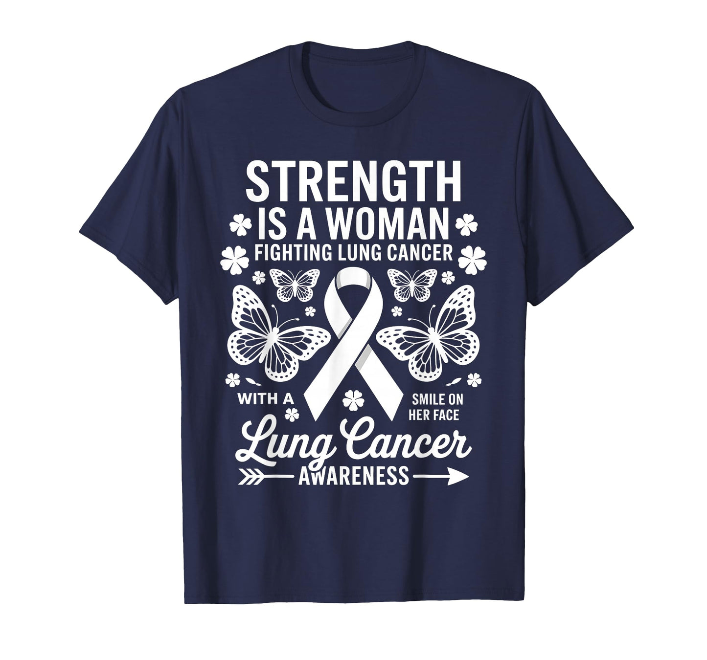 Lung Cancer Awareness Women Butterfly Lung Cancer fighter T-Shirt