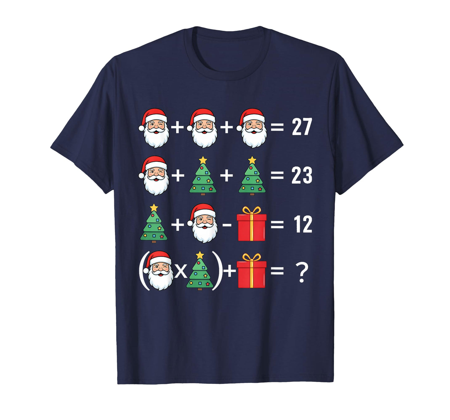 Funny 67 Santa Tree Math Teacher Christmas Xmas Humor T-Shirt