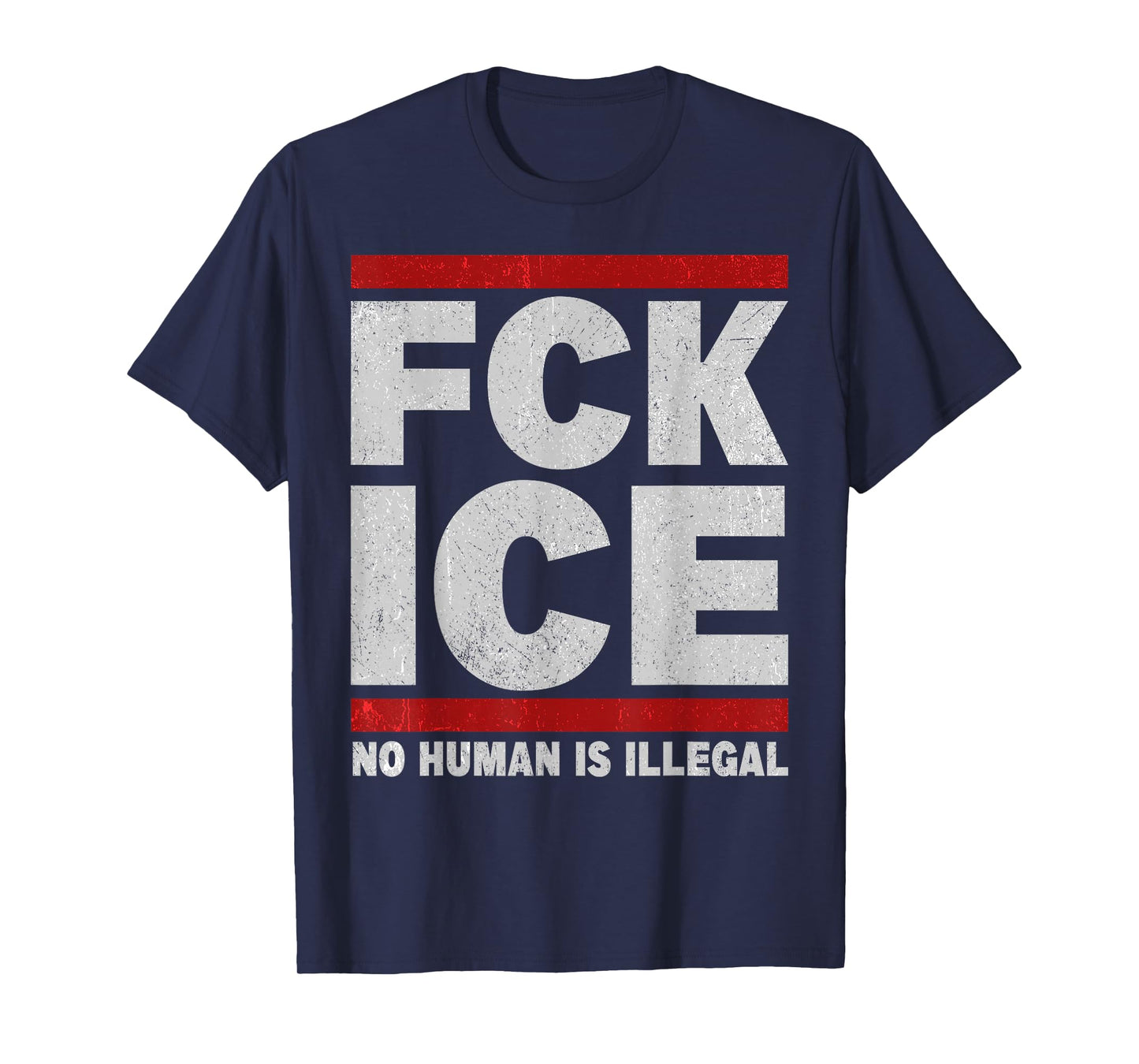 F-ck Ice No Human Is Illegal Retro T-Shirt
