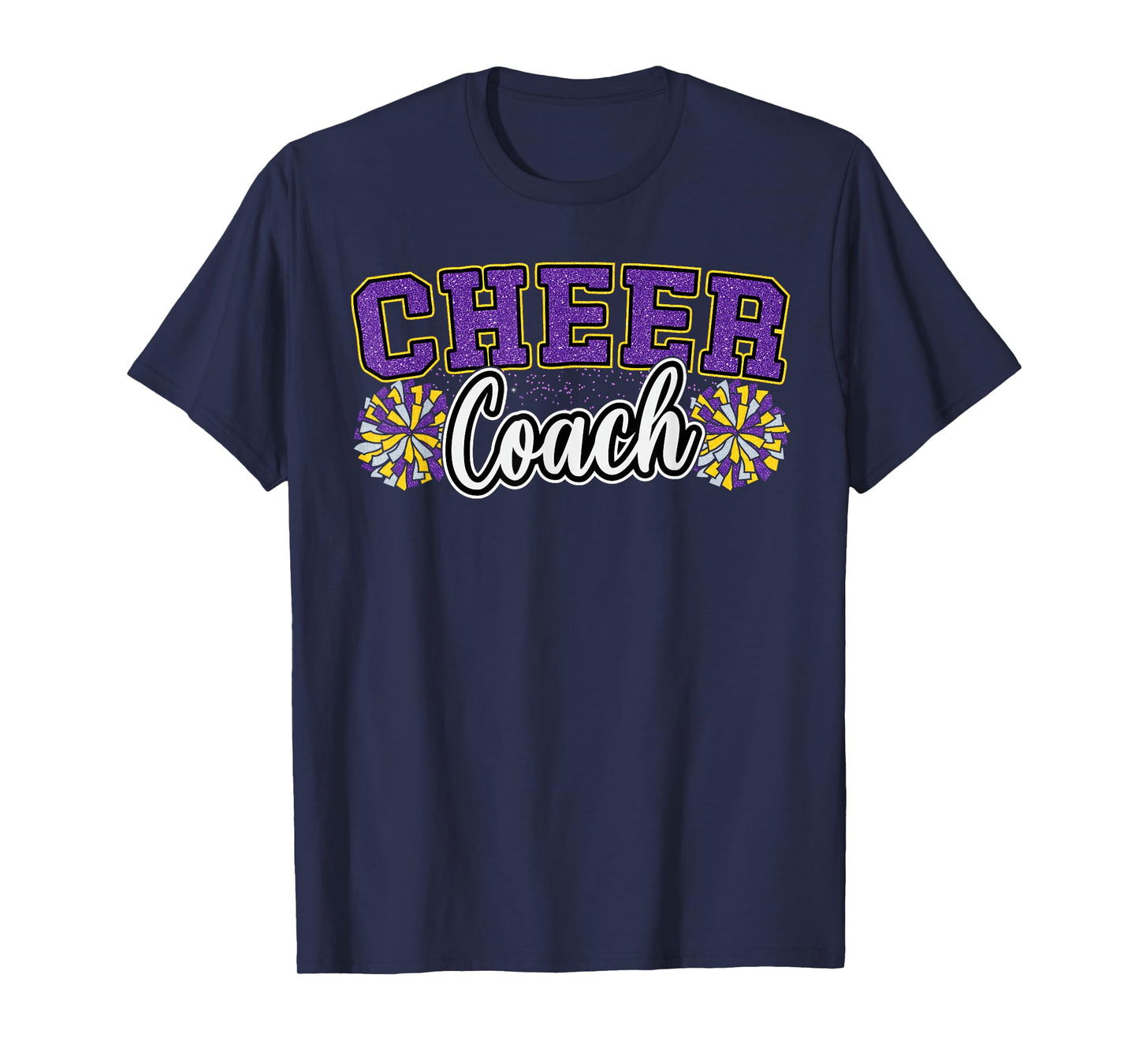 Loud Proud Cheer Coach Pom Poms Purple Cheerleader Women T-Shirt