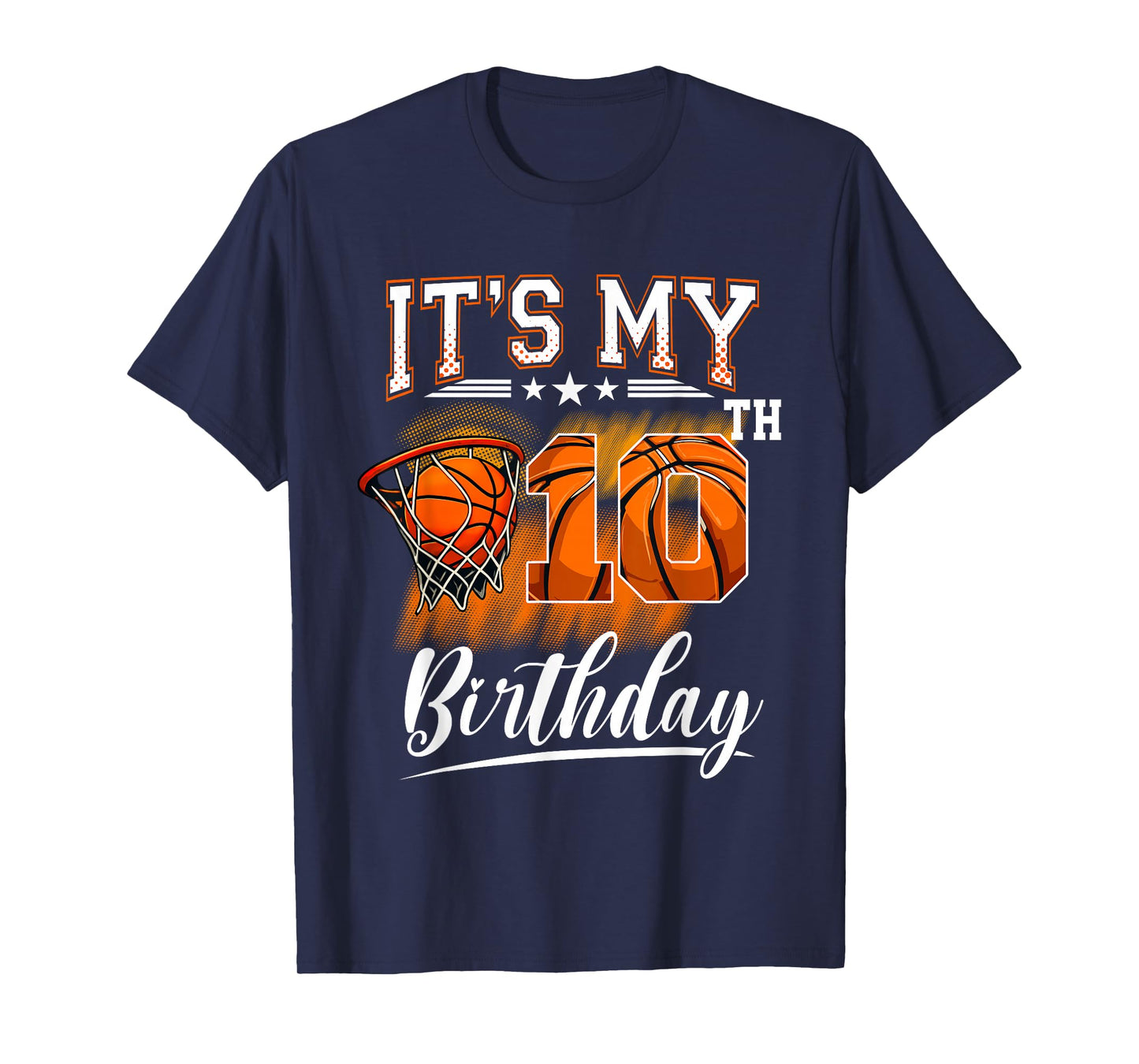 It's My 10th Birthday Basketball Theme 10 Years Old Birthday T-Shirt