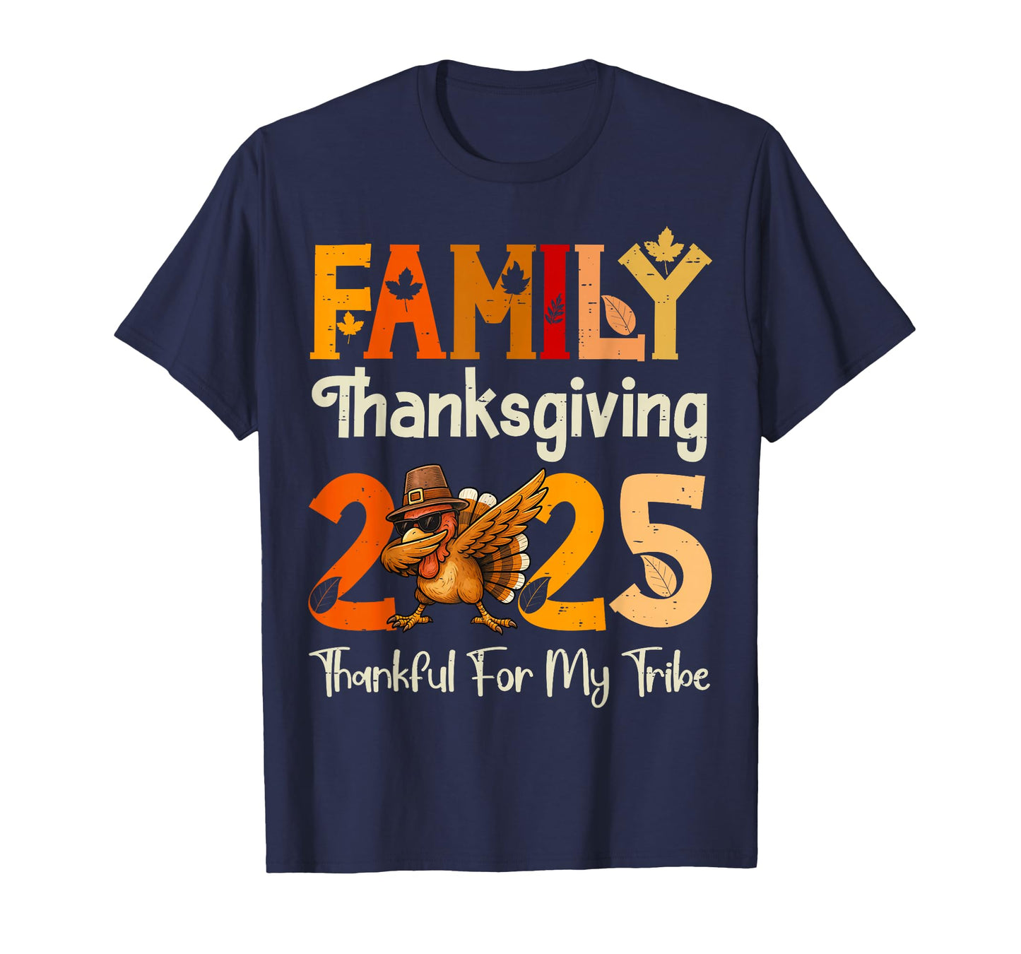 Family Thanksgiving 2025 Crew Dabbing Turkey Group Matching T-Shirt