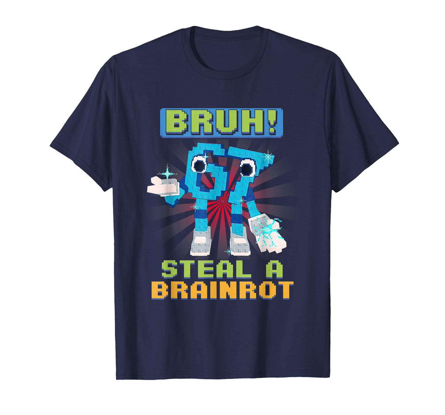 Funny Pixel Meme Bruh 67 Steal a Brainrot T-Shirt
