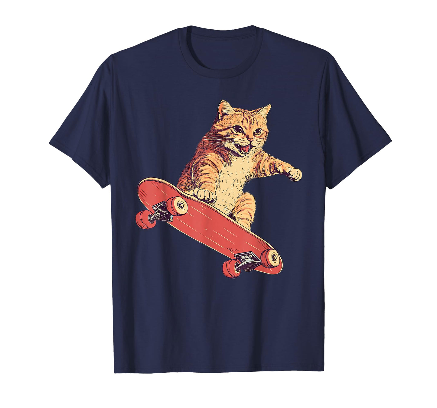 Funny Cat On A Skateboard Skateboarding T-Shirt