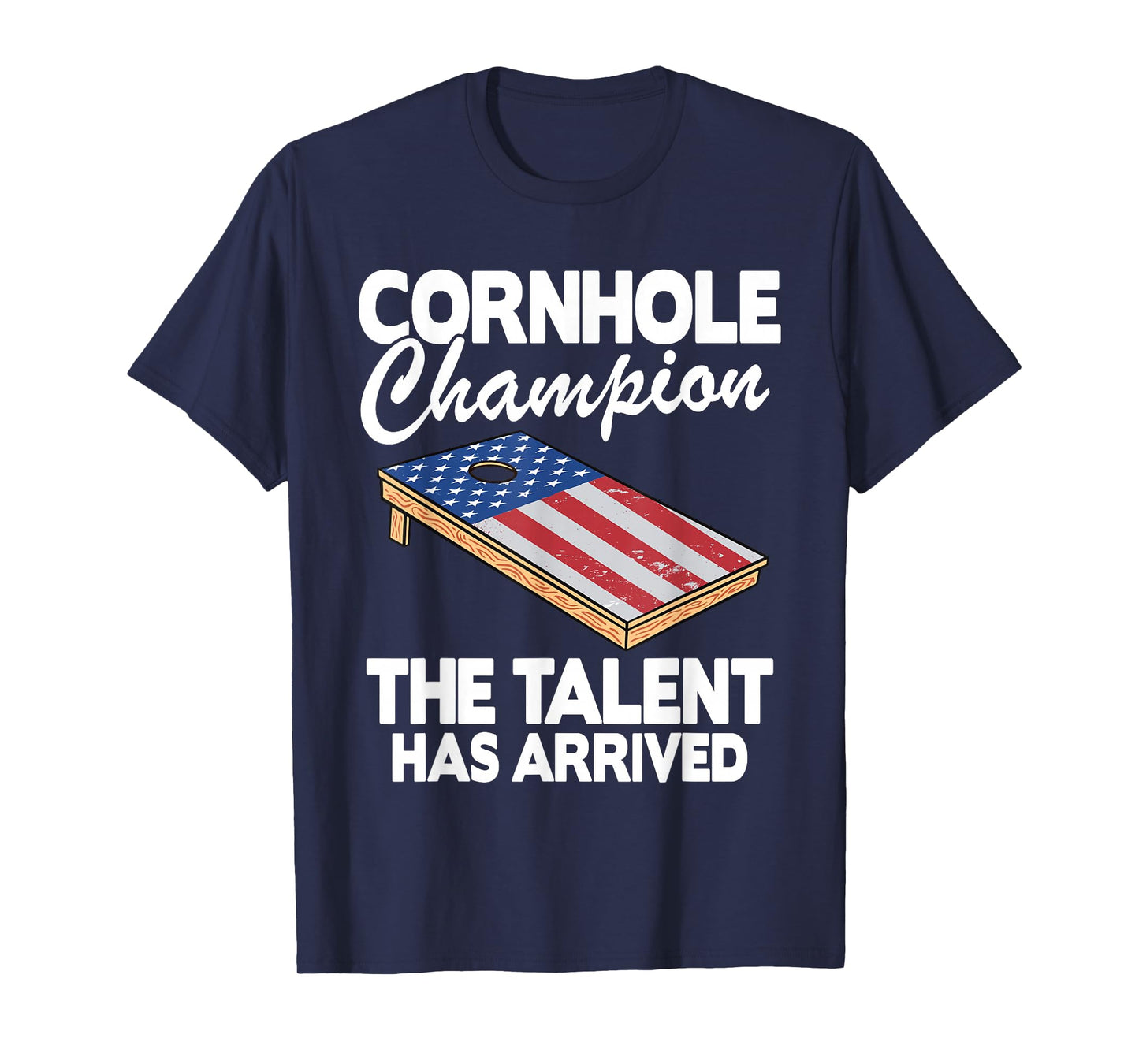 Cornhole Champion American Flag Board Funny Cornhole T-Shirt