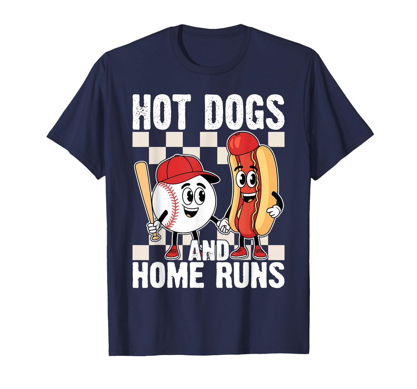 Hot Dogs and Home Runs Funny Vibes Baseball Game Lover T-Shirt