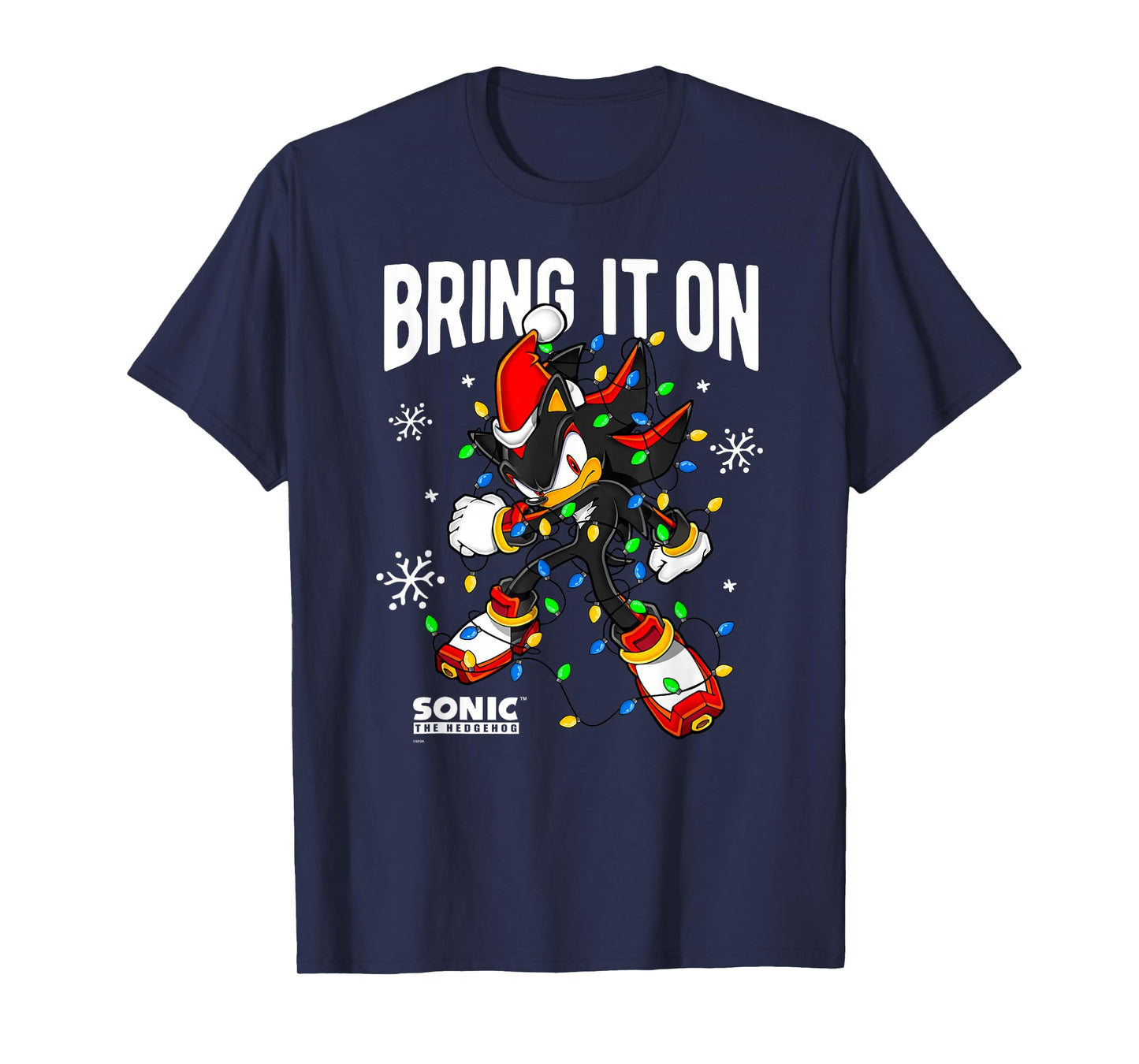 Sonic The Hedgehog Christmas Bring It On Shadow Xmas Lights T-Shirt