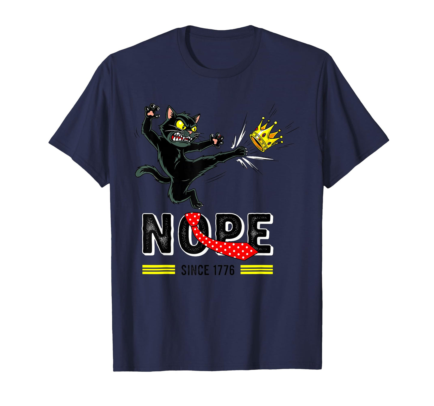 Funny Black Cat No Kings October 18 No Kings Day Men Women T-Shirt
