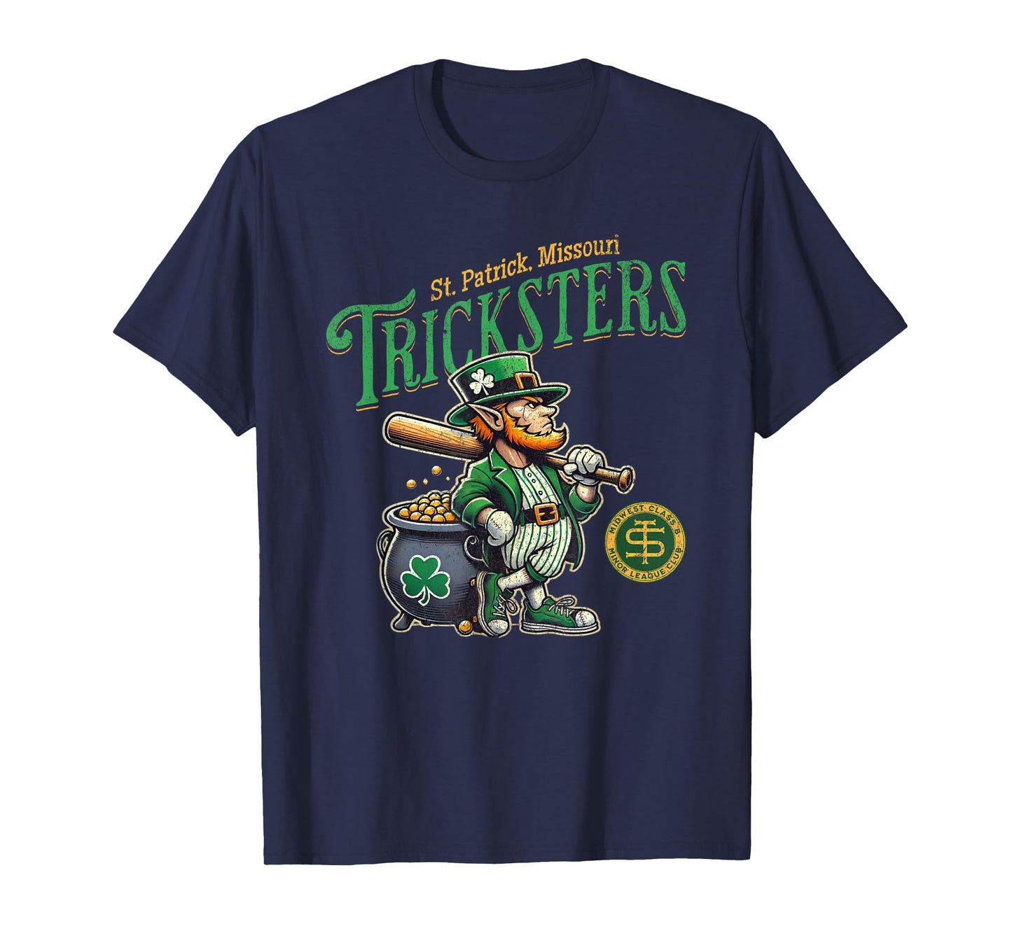 Retro Minor League Baseball Team Leprechaun Tricksters T-Shirt