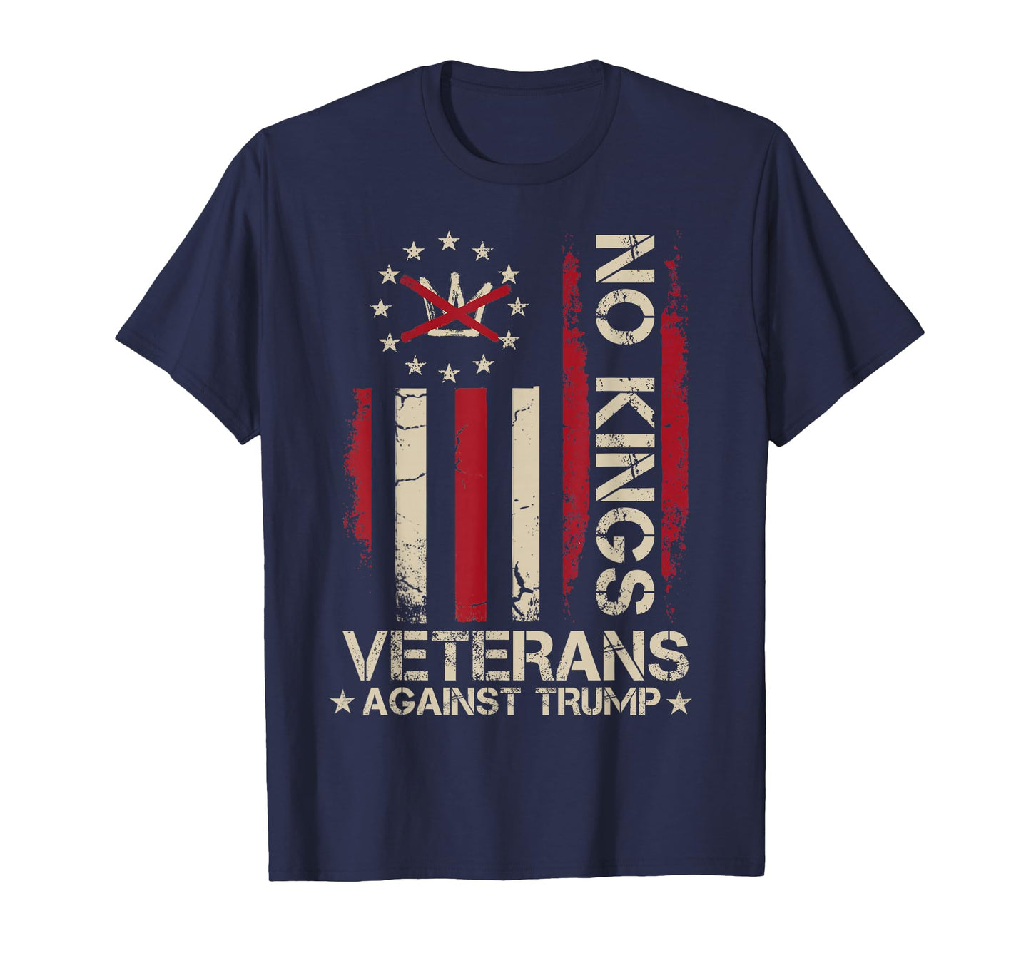 Military Veterans Protest USA Flag No Kings America Protest T-Shirt