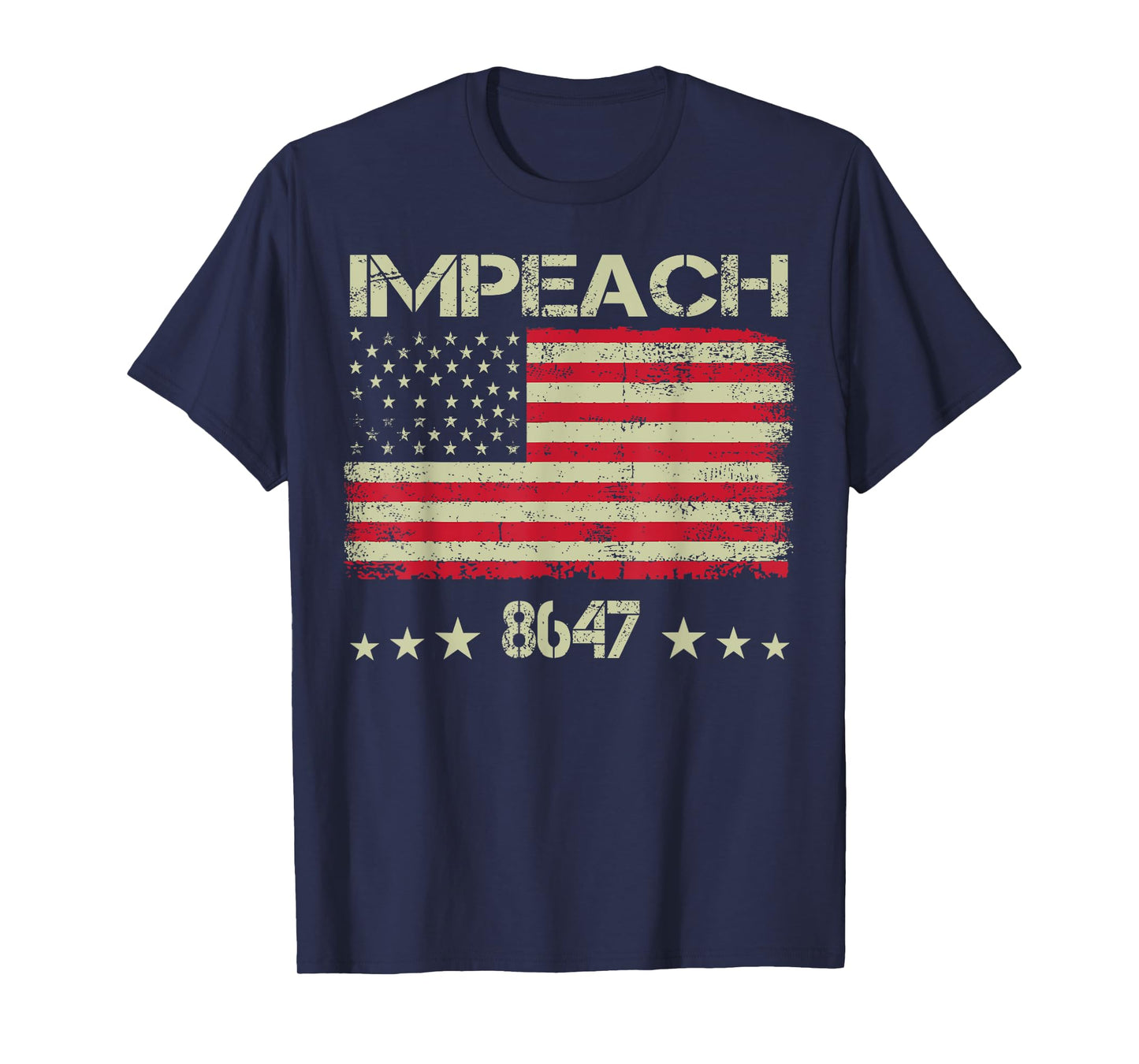 8647 Anti Trump 86 47 Impeach Trump Impeach 47 Resist Flag T-Shirt