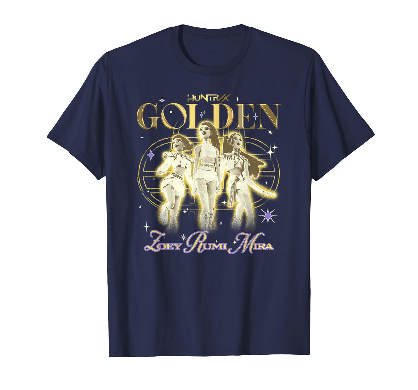 Kpop Demon Hunters Halloween Huntrix Golden Trio Poster F&B T-Shirt