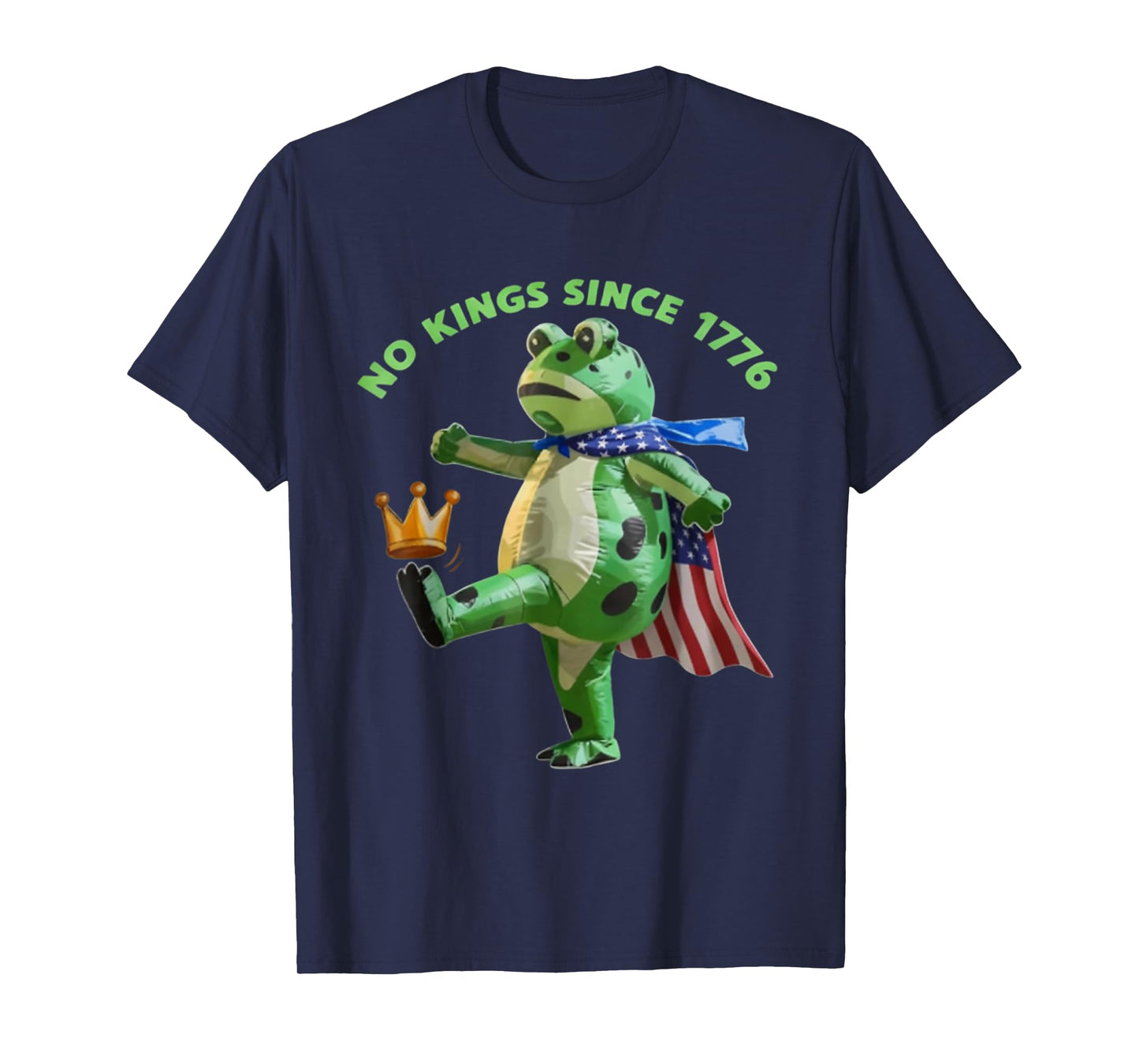 No Kings Since 1776 Portland Frog Kicking Crown T-Shirt