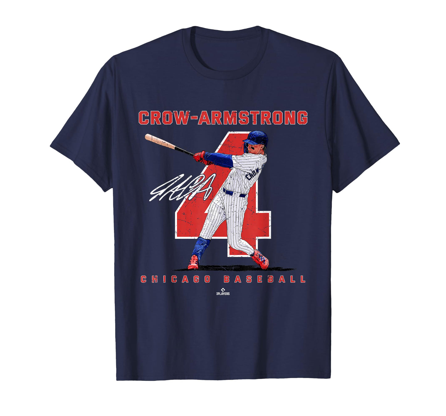 Number and Portrait Pete Crow Armstrong Chicago Baseba MLBPA T-Shirt