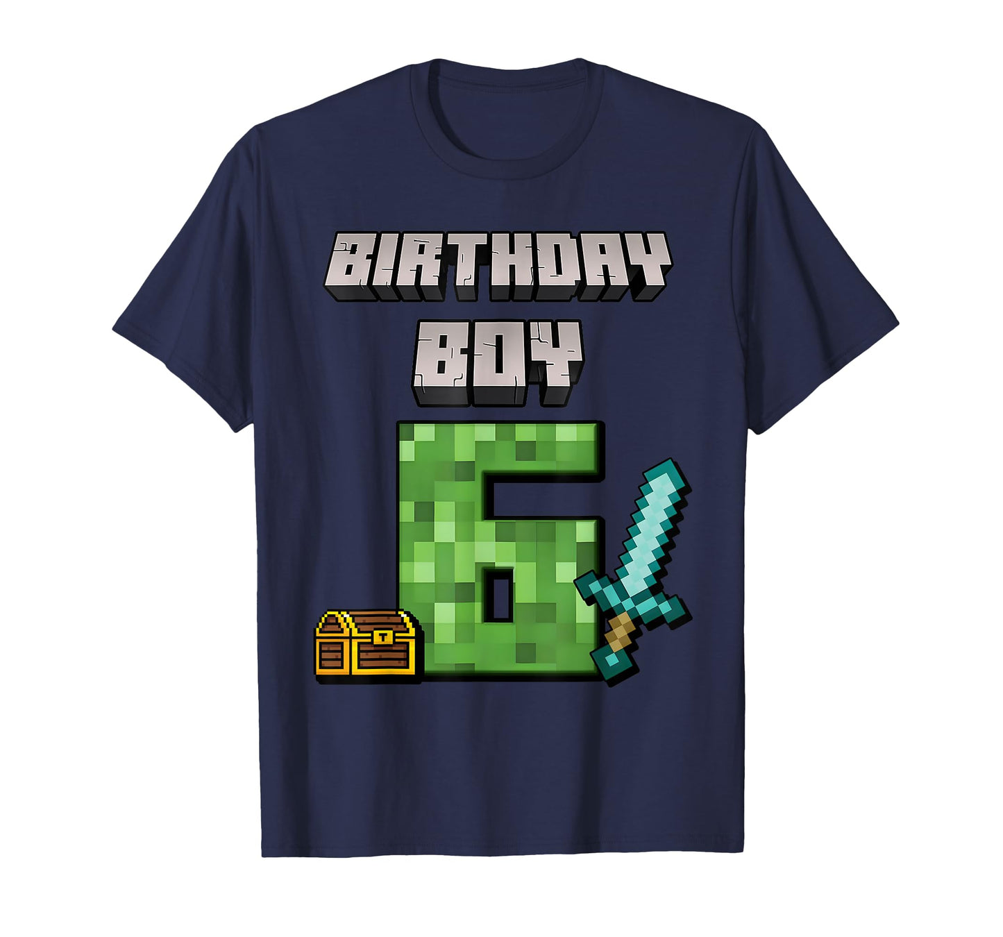 Birthday Boy 6th Birthday I'm 6 Year Old Gamer Pixel T-Shirt