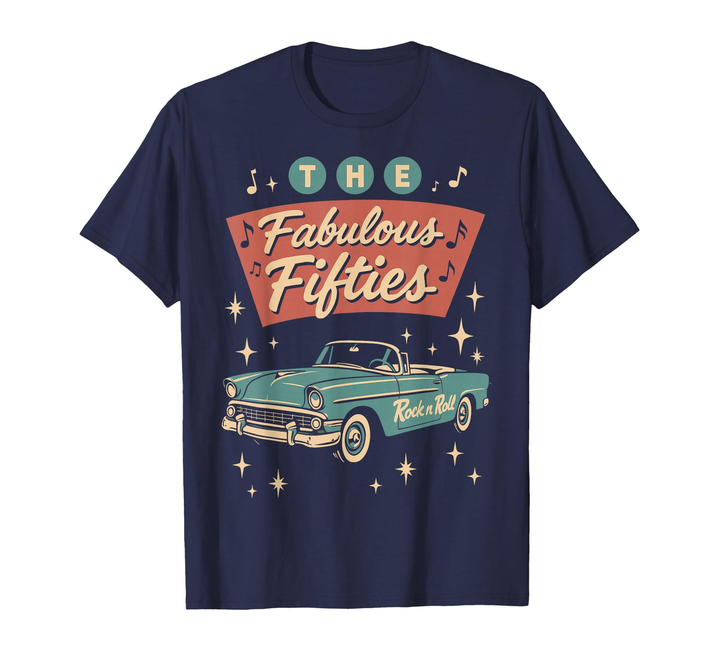 The Fifties 1950s Car Music Checkerboard Rockabilly Sock Hop T-Shirt