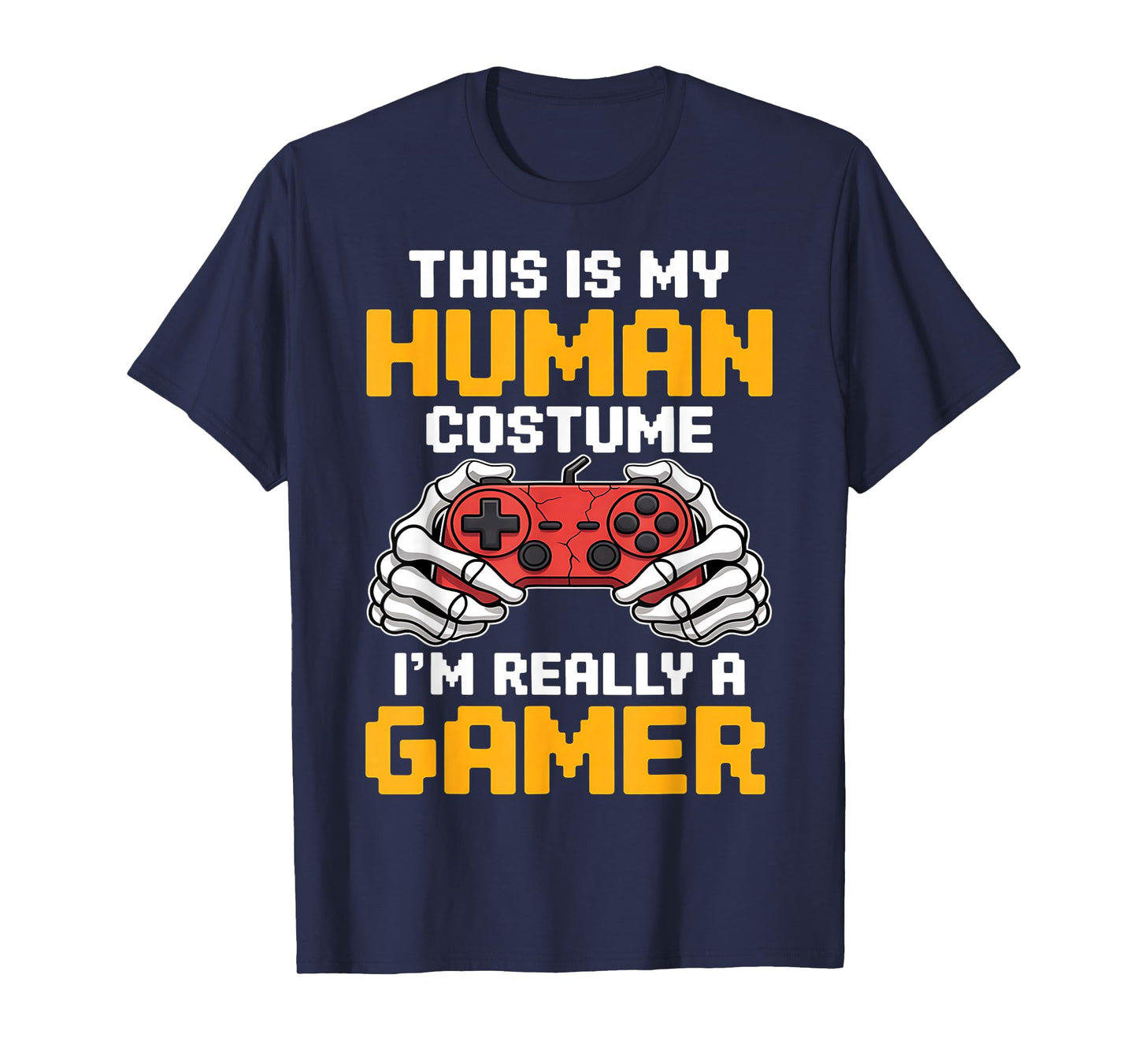 Halloween Gamer Video Games Human Costume Boys Teens T-Shirt