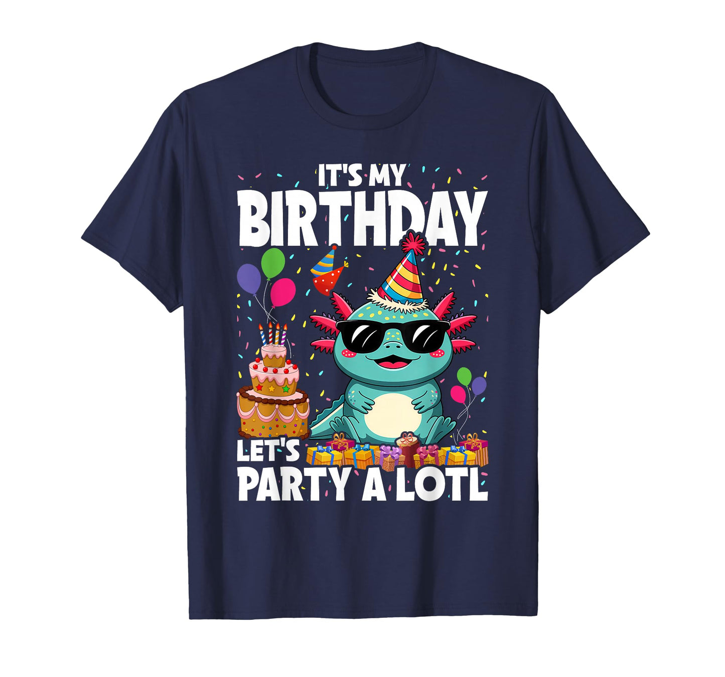 Boy Axolotl Birthday Party Outfit Cute Birthday T-Shirt