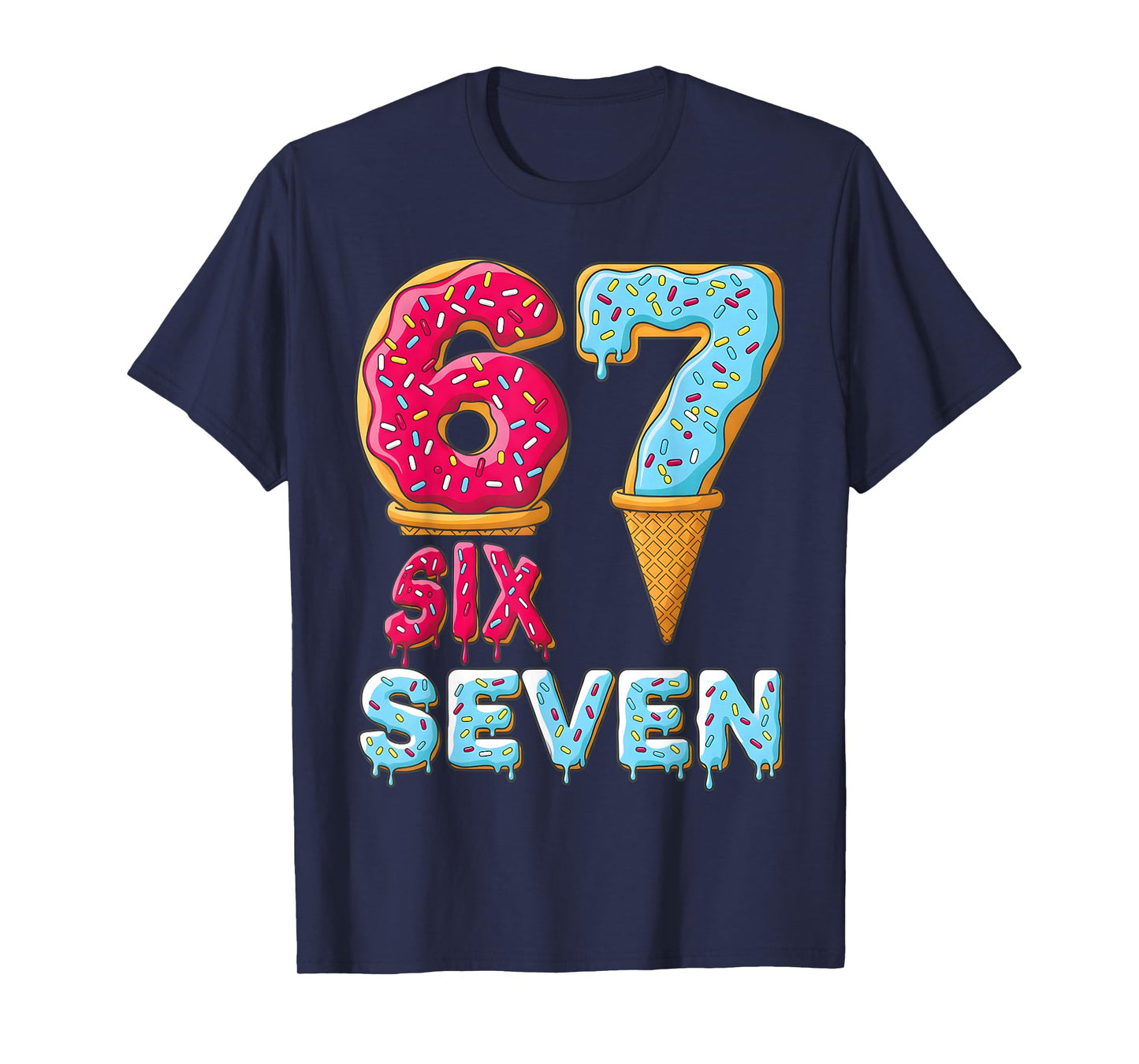 Baseball Drip Number 67 Player 67 Meme Ice Cream Drip T-Shirt
