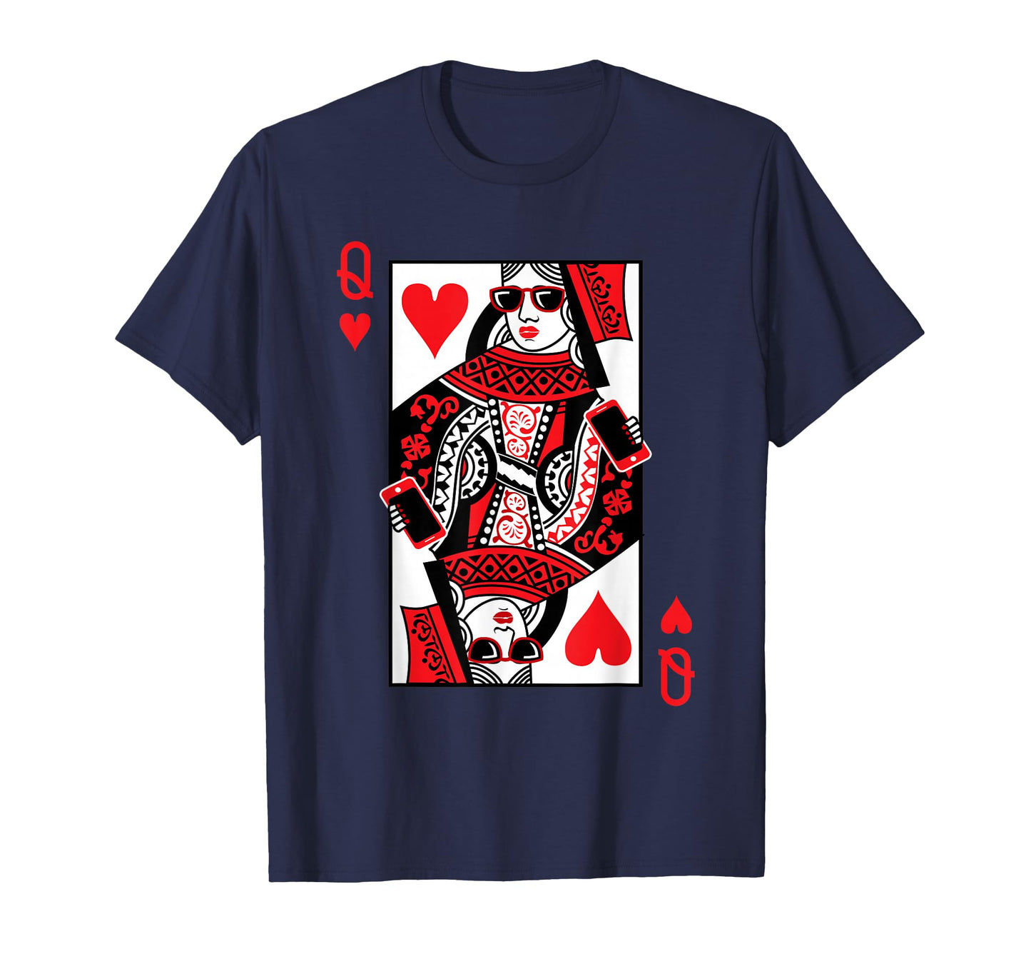 Classic Black Queen of Hearts T-Shirt: Adult, Short Sleeve, Cotton-Polyester Blend
