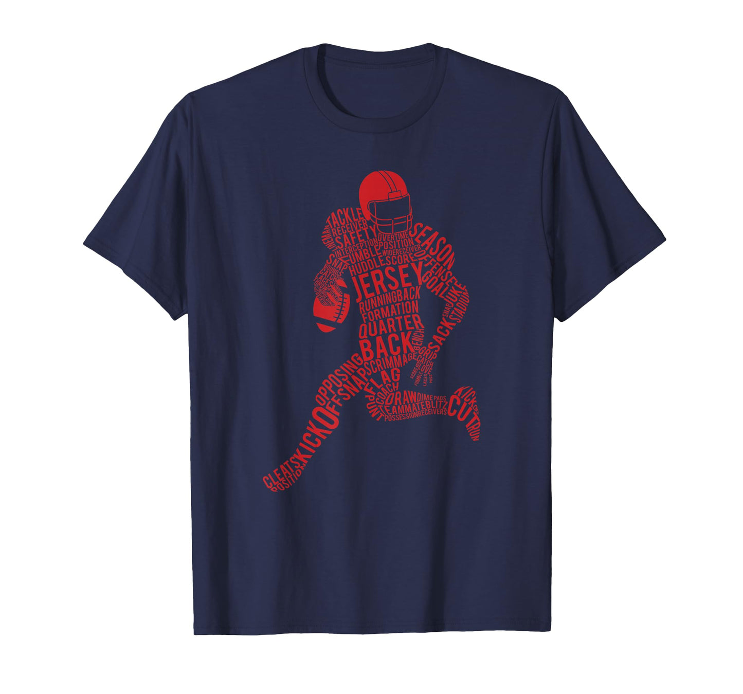 Football Player Typography T-Shirt