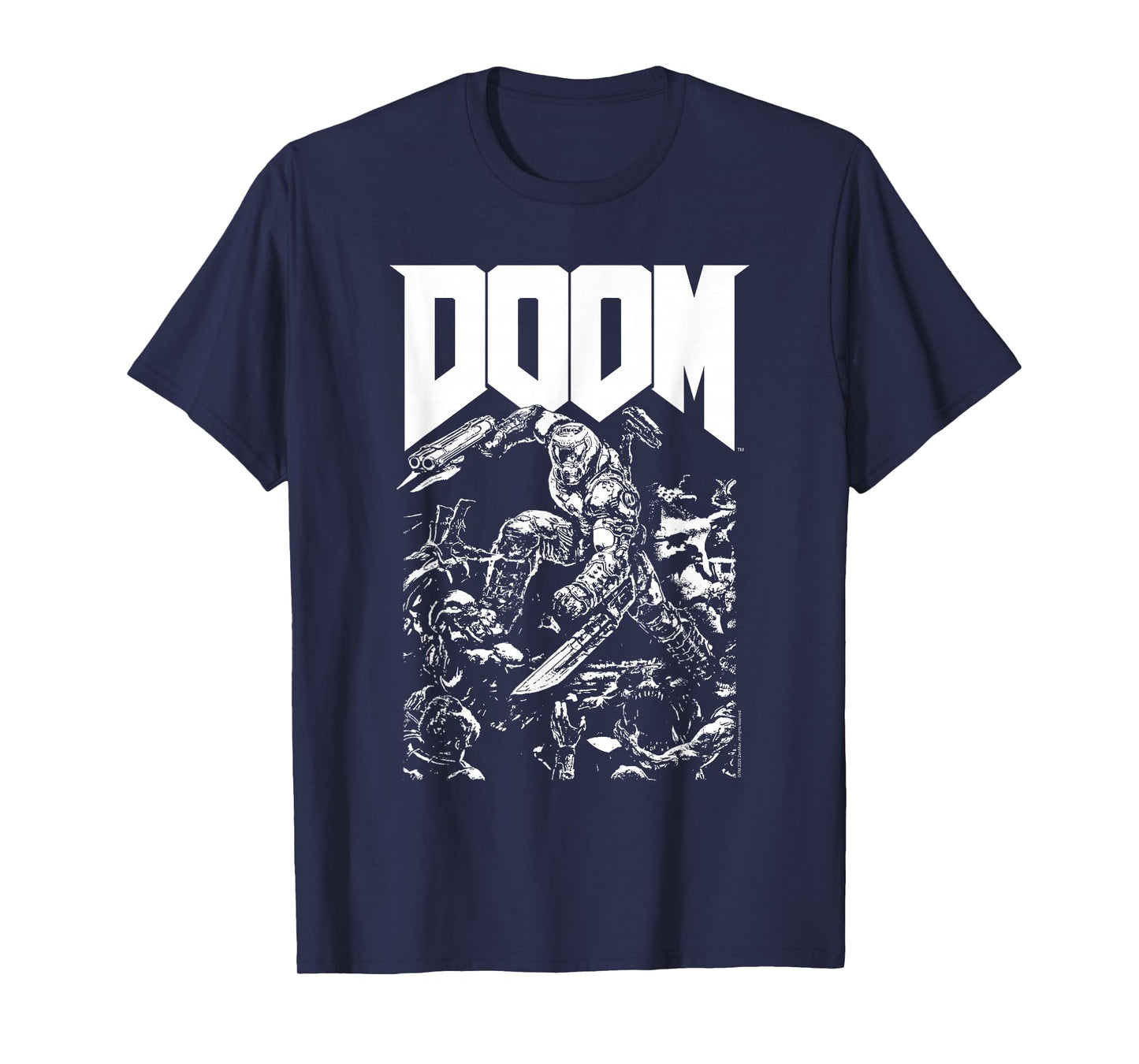 Doom Baron Pixelated Character with Logo Video Game T-Shirt