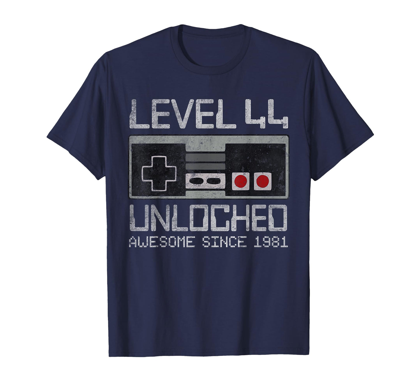 Level 44 Unlocked 44th Birthday 44 Year Old Video Gamer Men T-Shirt