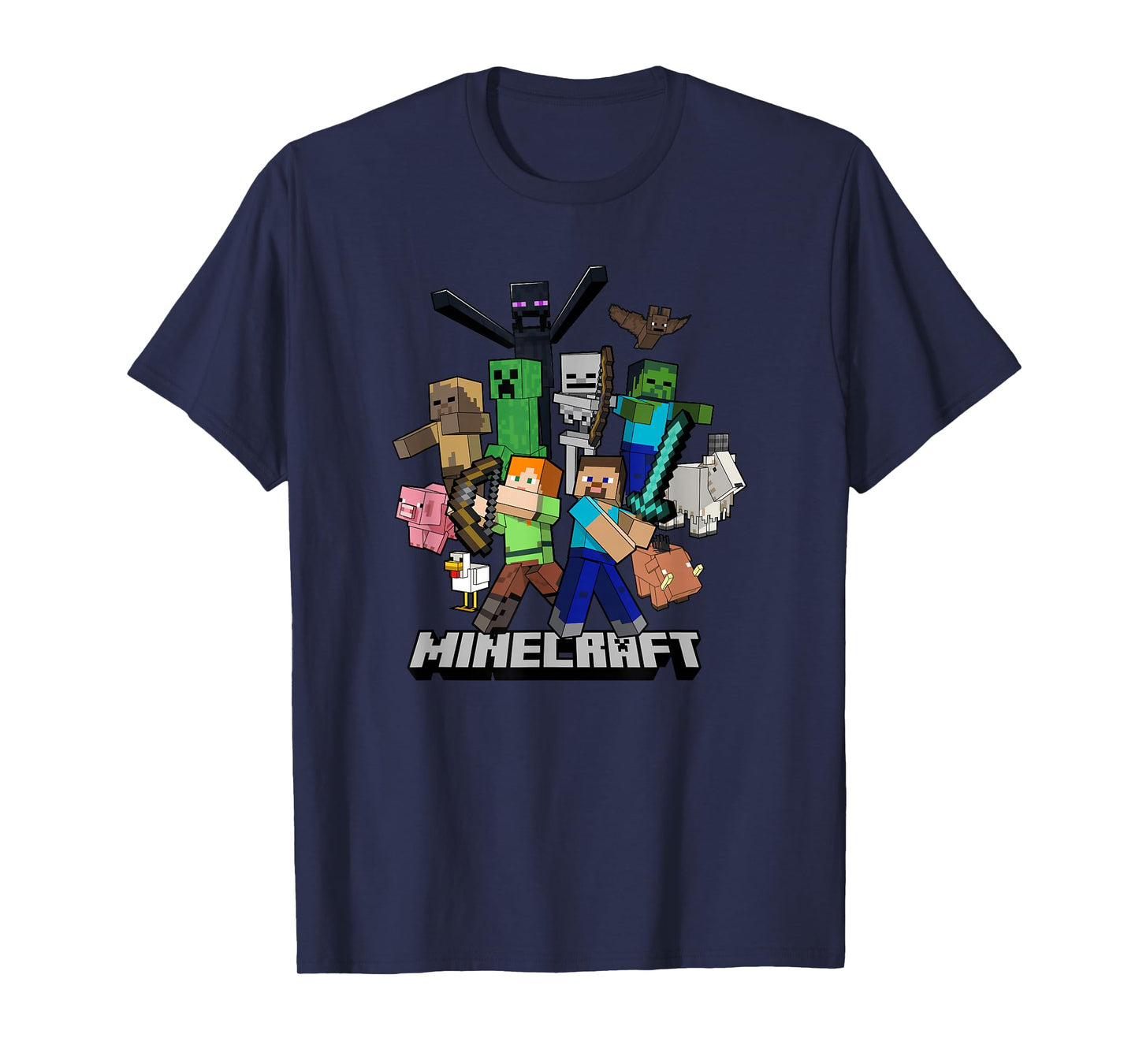 Minecraft Heroes & Enemies Group Shot T-Shirt
