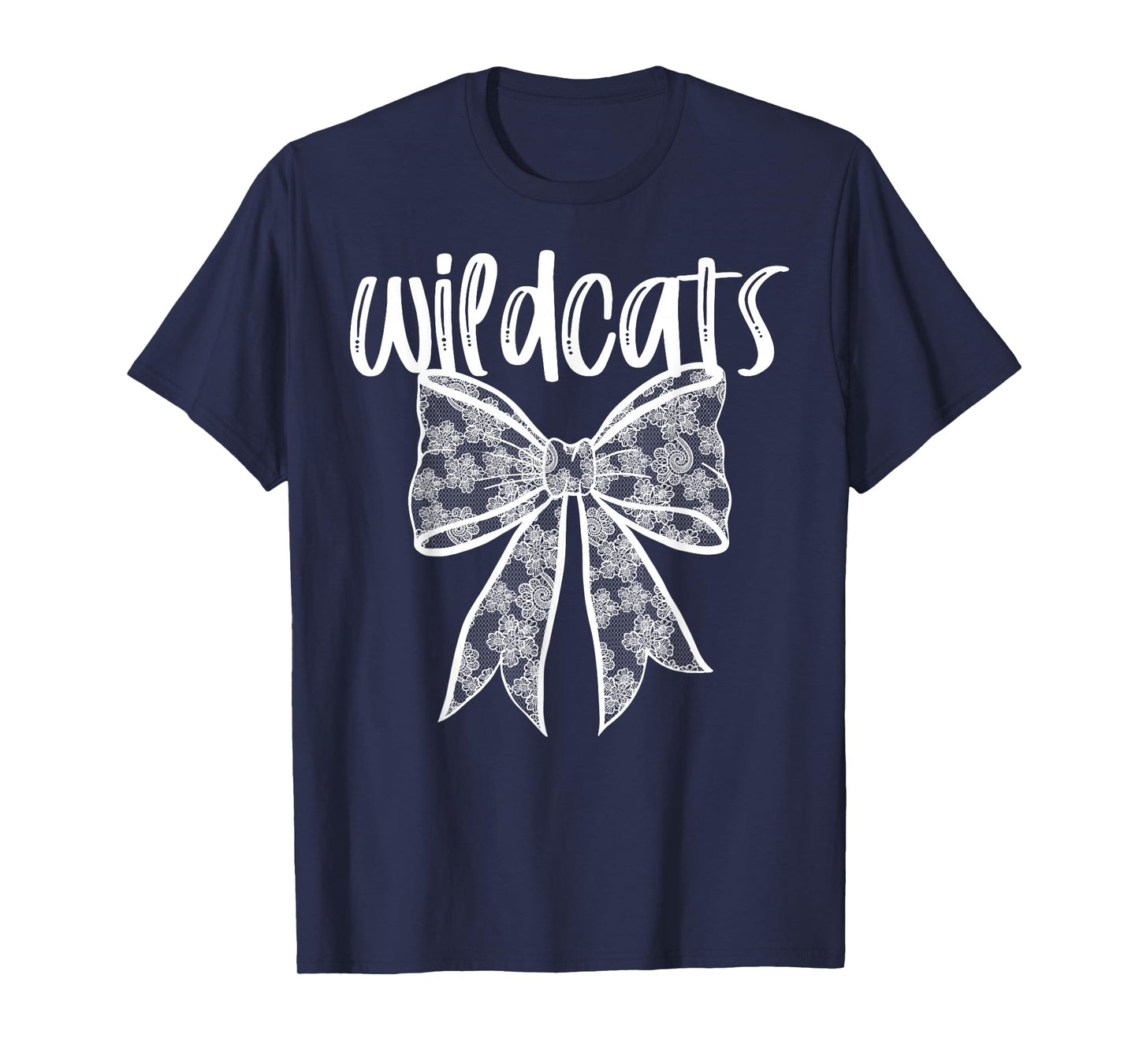 Wildcats Coquette Aesthetic Girly Team Mascot Lace Bow T-Shirt