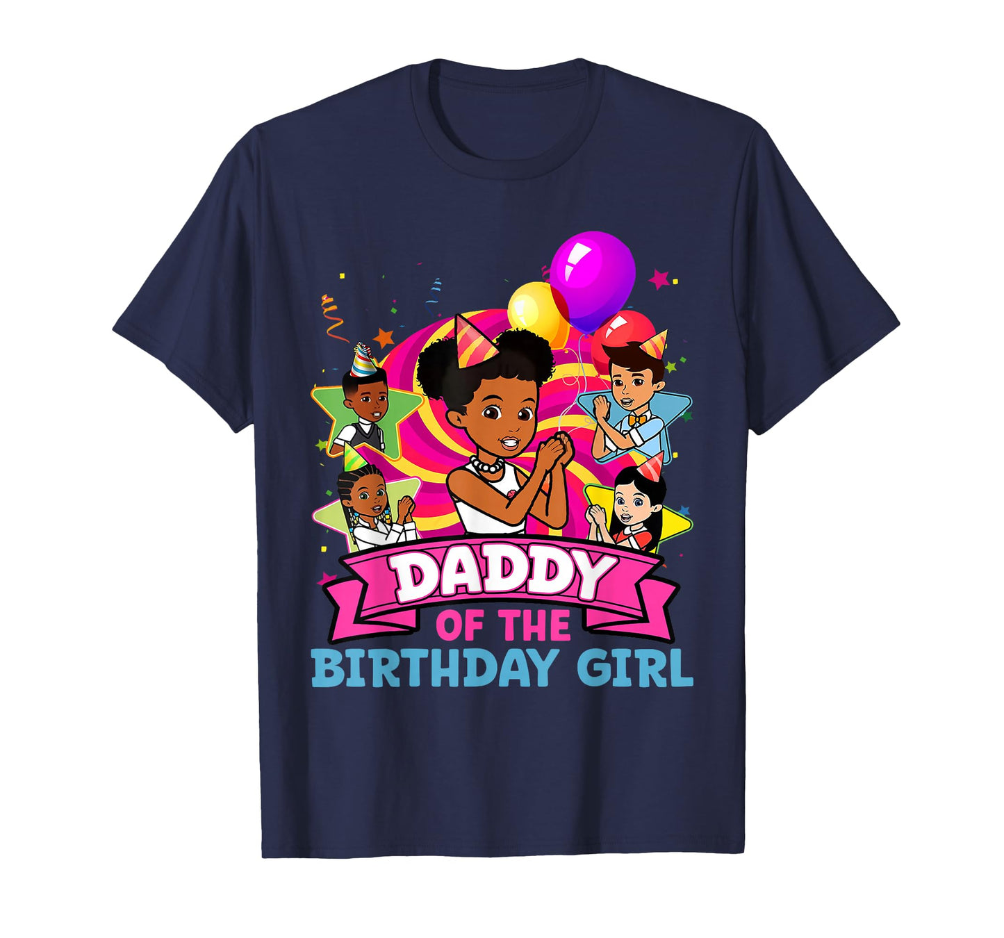 Daddy the Birthday Girl Party Pink Doll Family Decorations T-Shirt