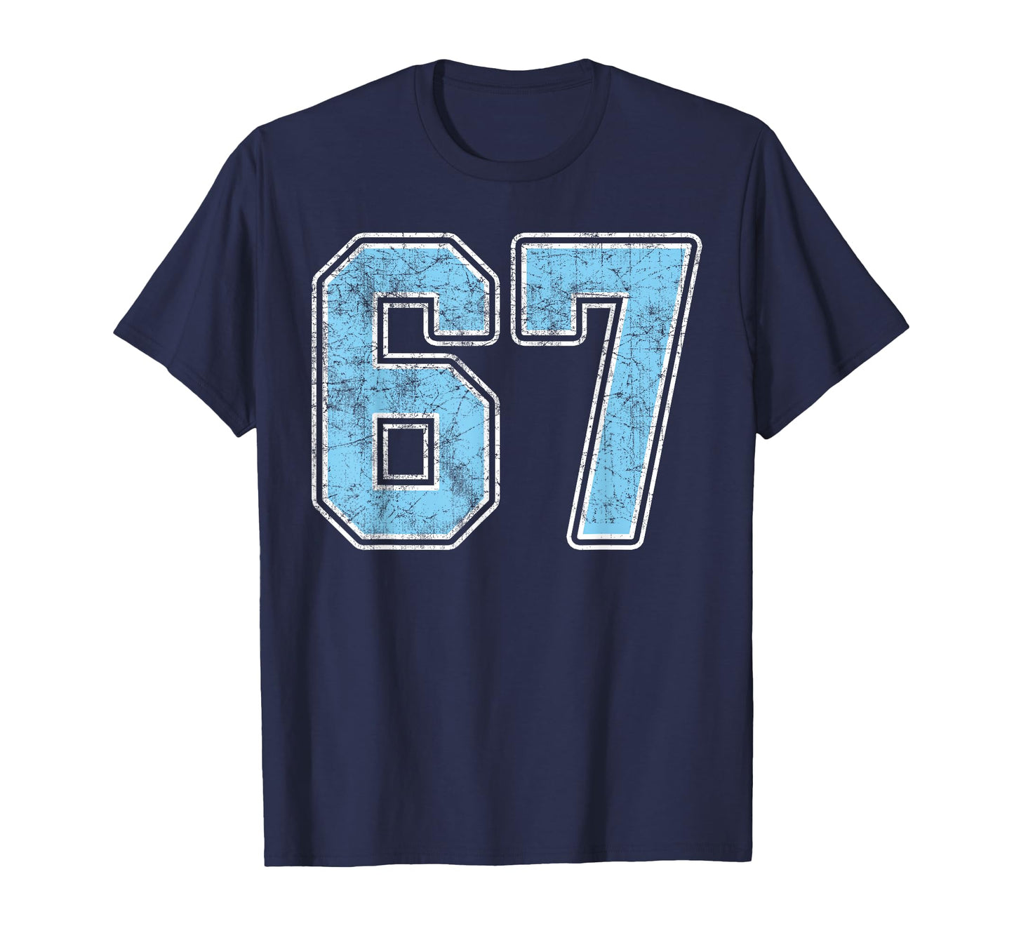 Baby Blue White Number 67 Jersey Player Uniform #67 T-Shirt