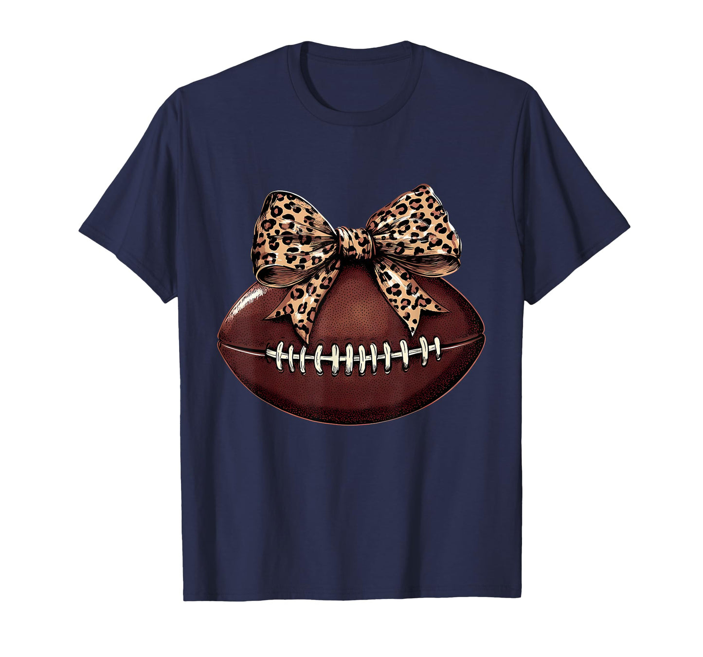 Cute Football Coquette Bow Cute Football Mom T-Shirt