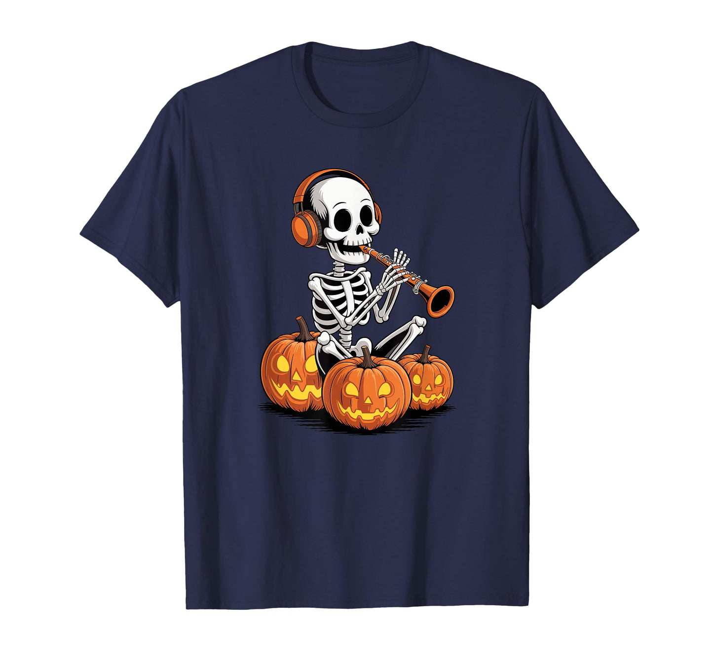 Halloween Skeleton Clarinet Clarinetist T-Shirt