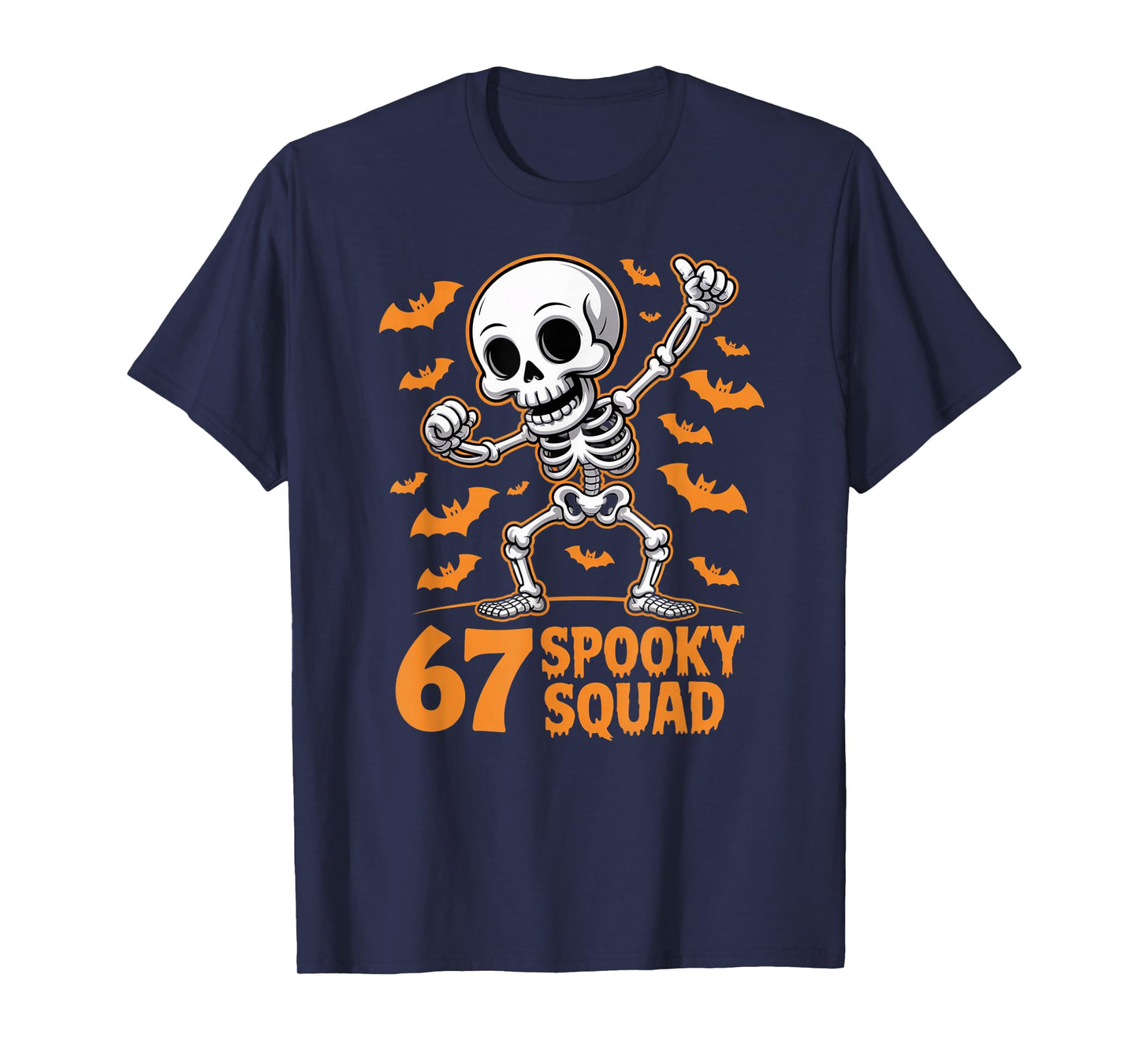 67 Spooky Squad Halloween Skeleton 6 7 Meme Six Seven Fun T-Shirt