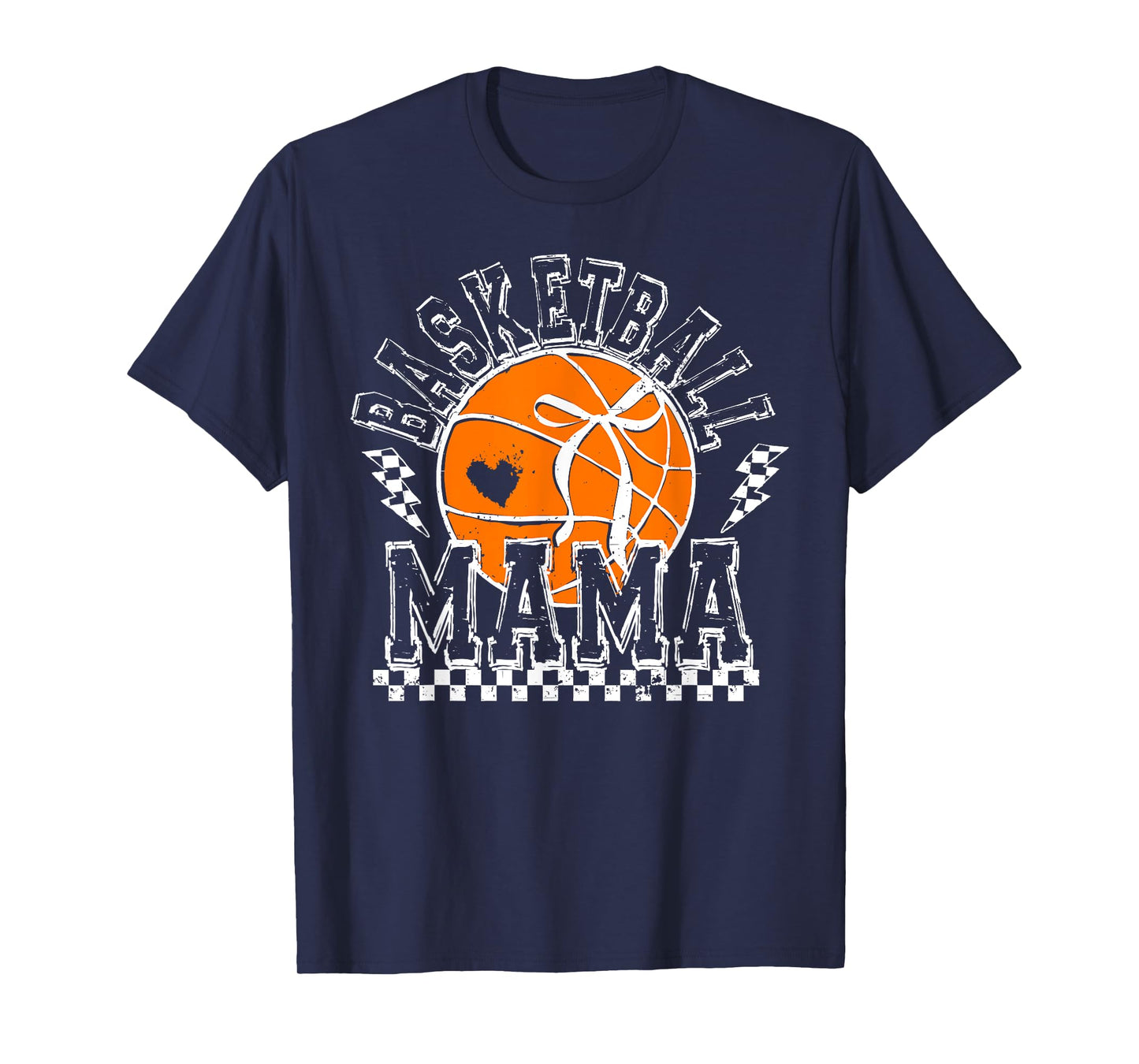 Basketball Mama Coquette Bow Game Day Funny Sports Lover Mom T-Shirt