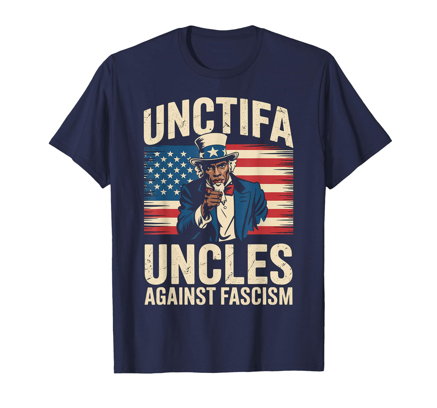Unctifa Black Uncles Against Fascism Flag Resist No Kings T-Shirt