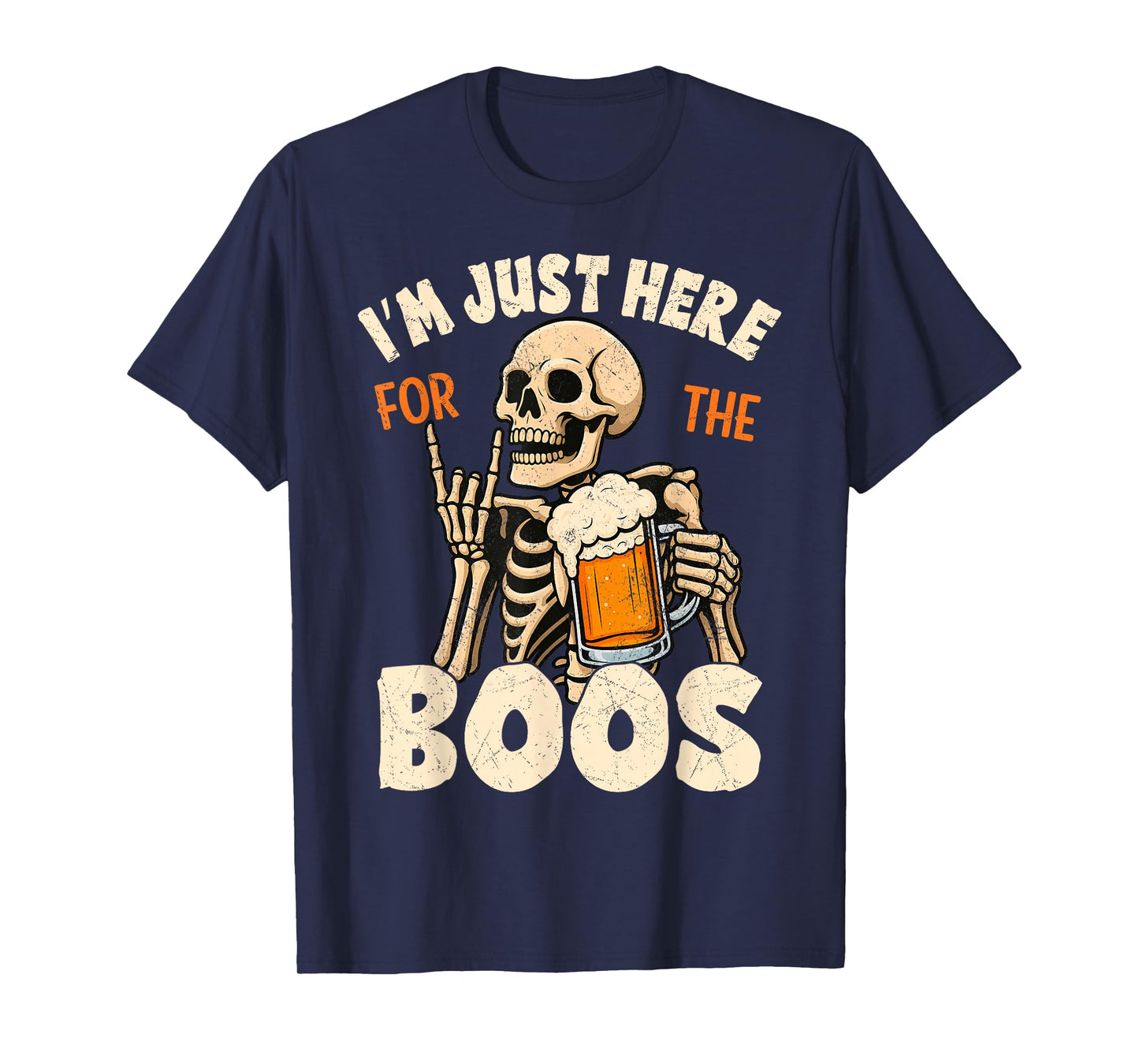 I'm Just Here for The Boos Funny Halloween Men Skeleton T-Shirt