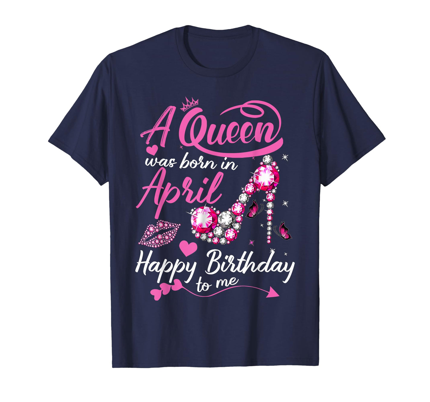 Black Queens are Born in April Women Birthday Gift T-Shirt
