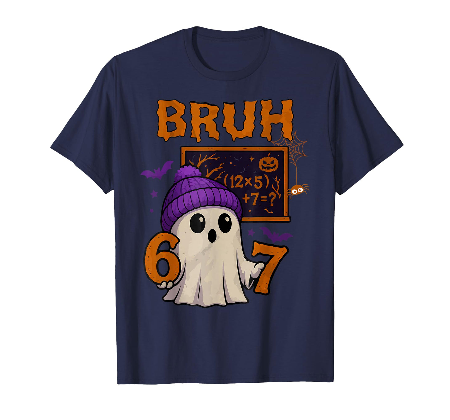 67 Teacher Halloween Ghost Six Seven Meme Math Equation Bruh T-Shirt