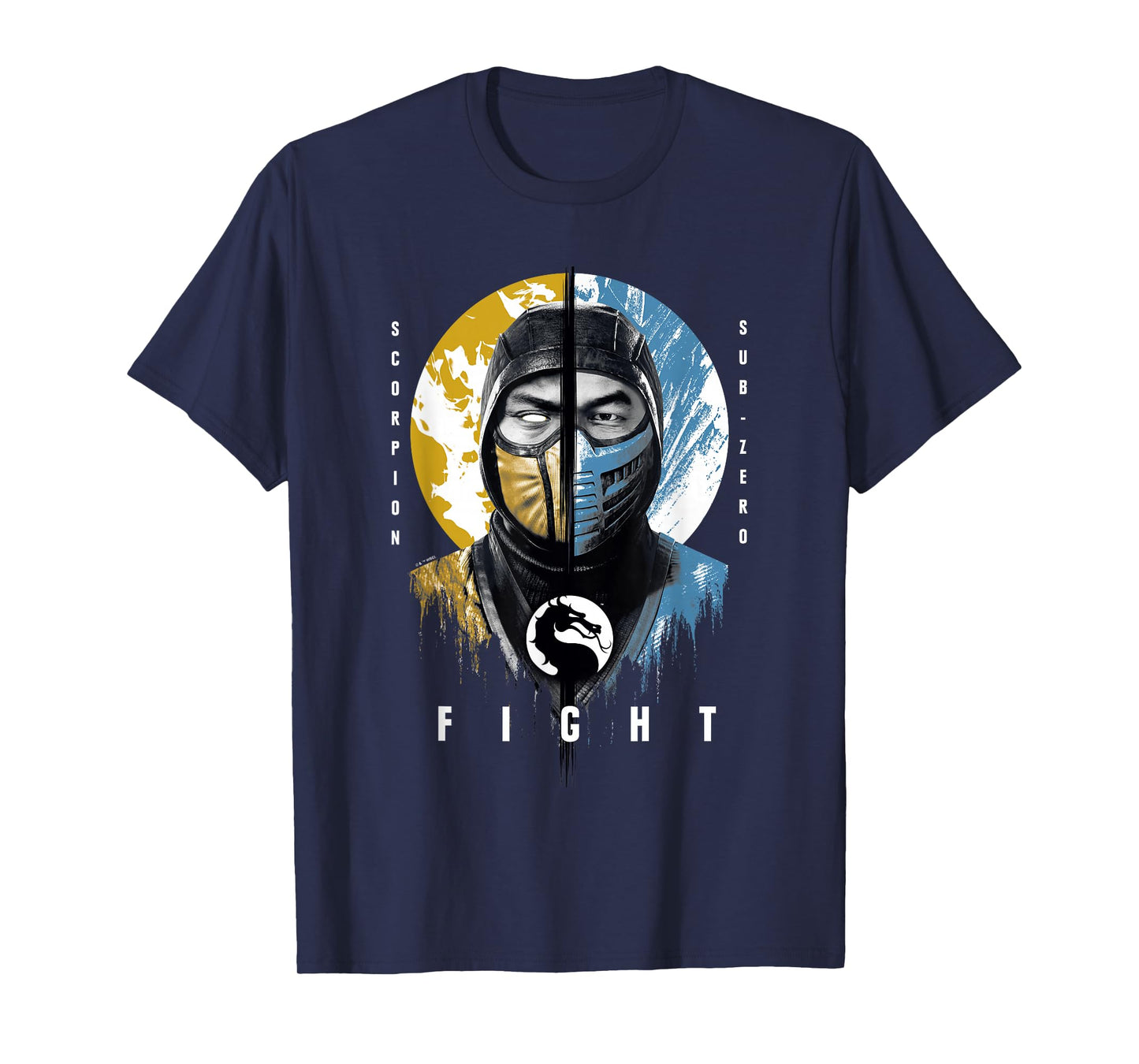 Mortal Kombat Klassic Scorpion Vs Sub-Zero Fight Portrait T-Shirt